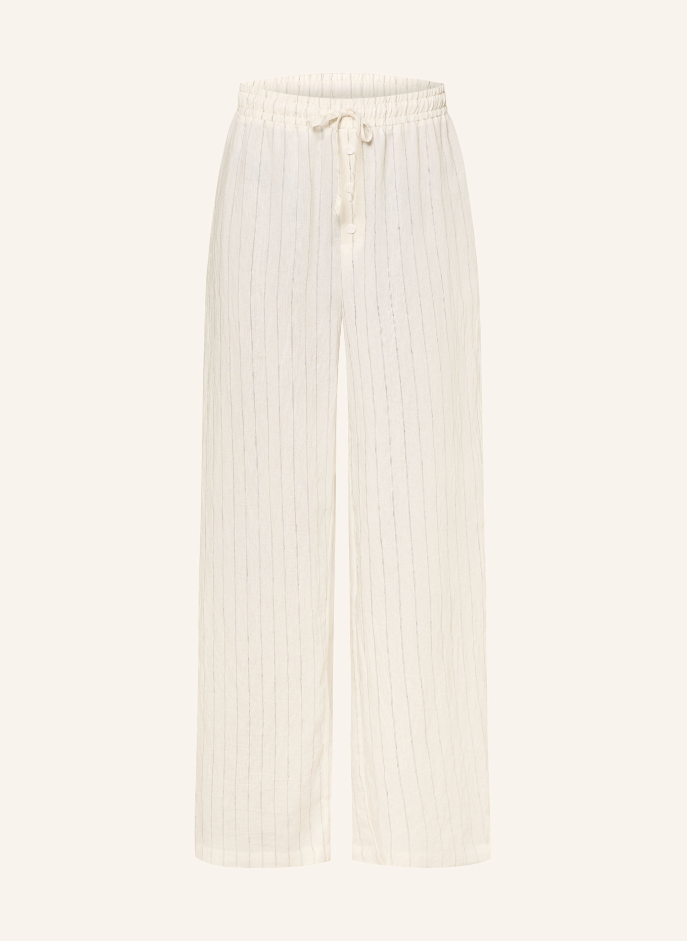 LEZU SONJA wide leg trousers: WHITE/ BLACK