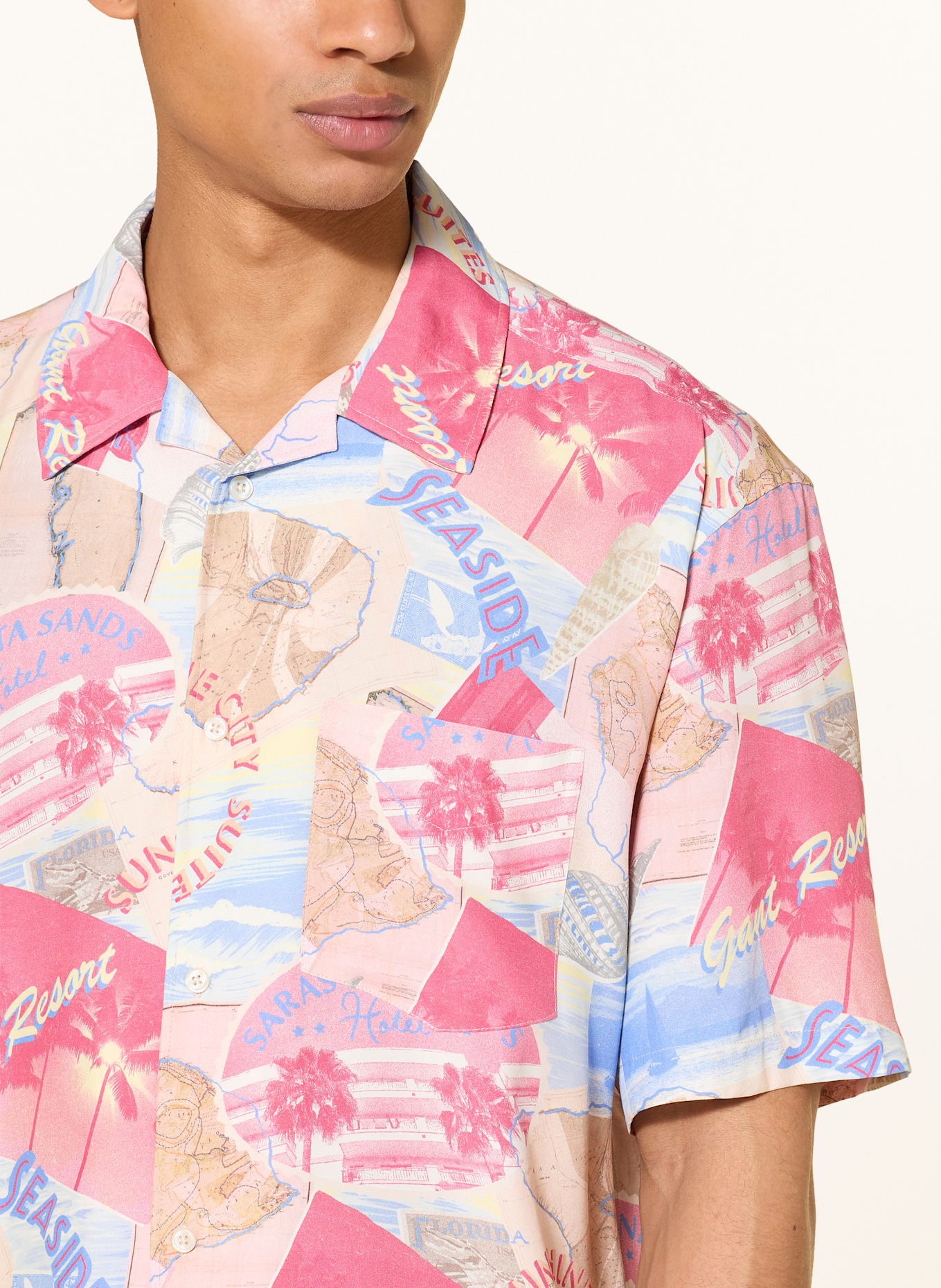 GANT Resorthemd Comfort Fit: BLAU/ ROT/ GELB