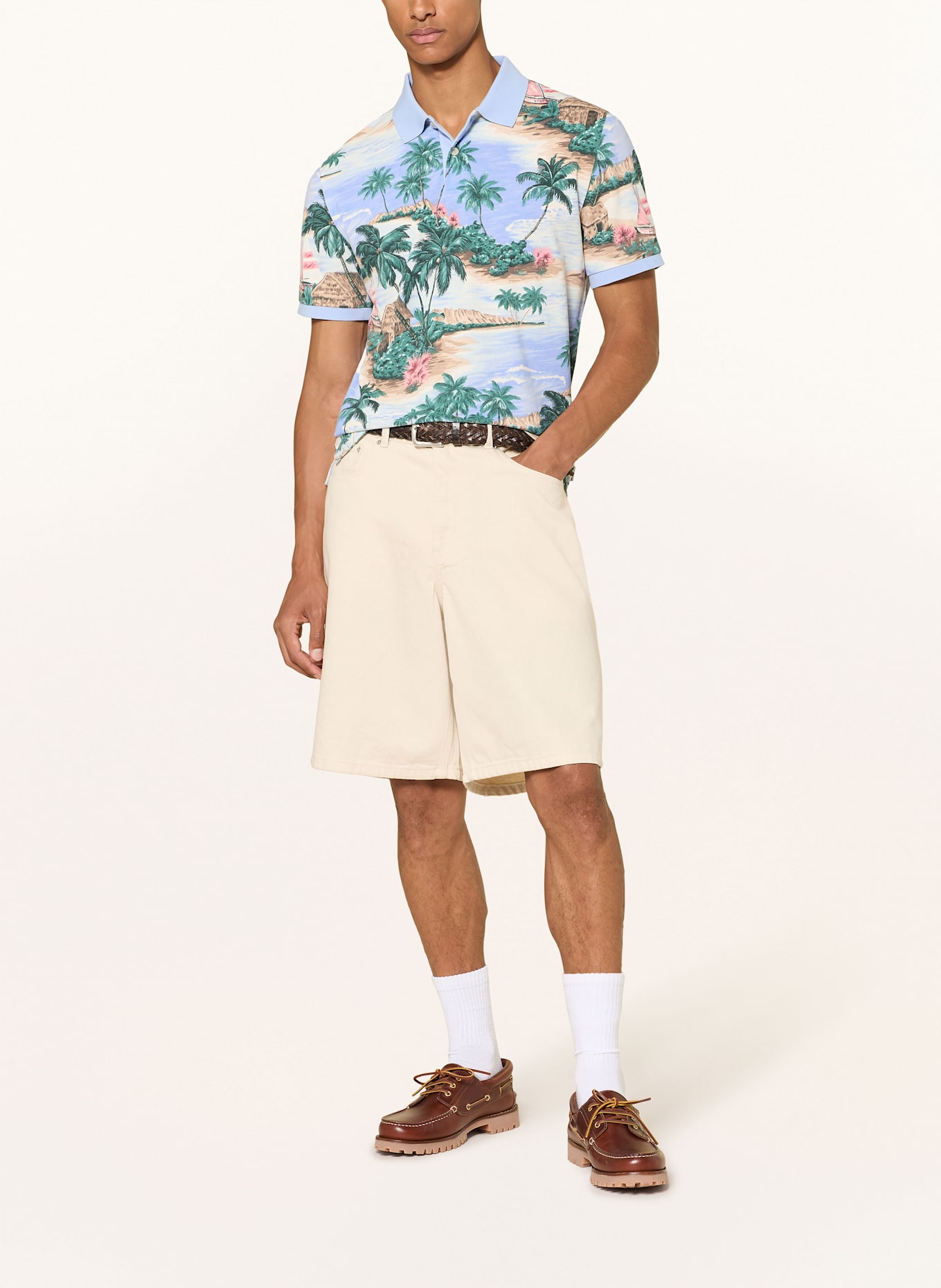 GANT Piqué-Poloshirt: BLAU/ DUNKELGRÜN/ ROSA