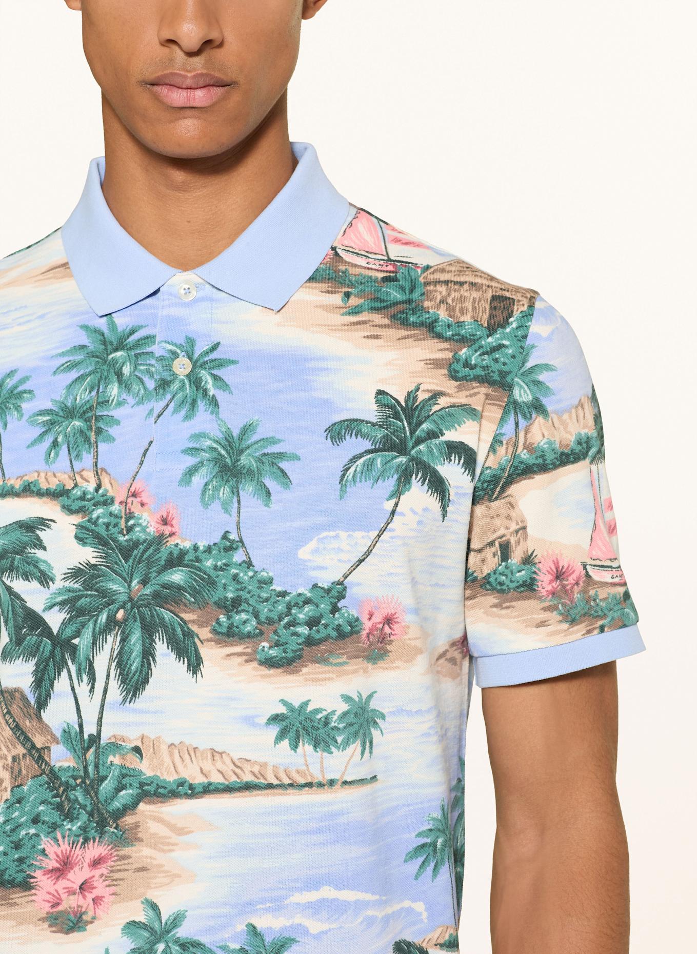 GANT Piqué-Poloshirt: BLAU/ DUNKELGRÜN/ ROSA