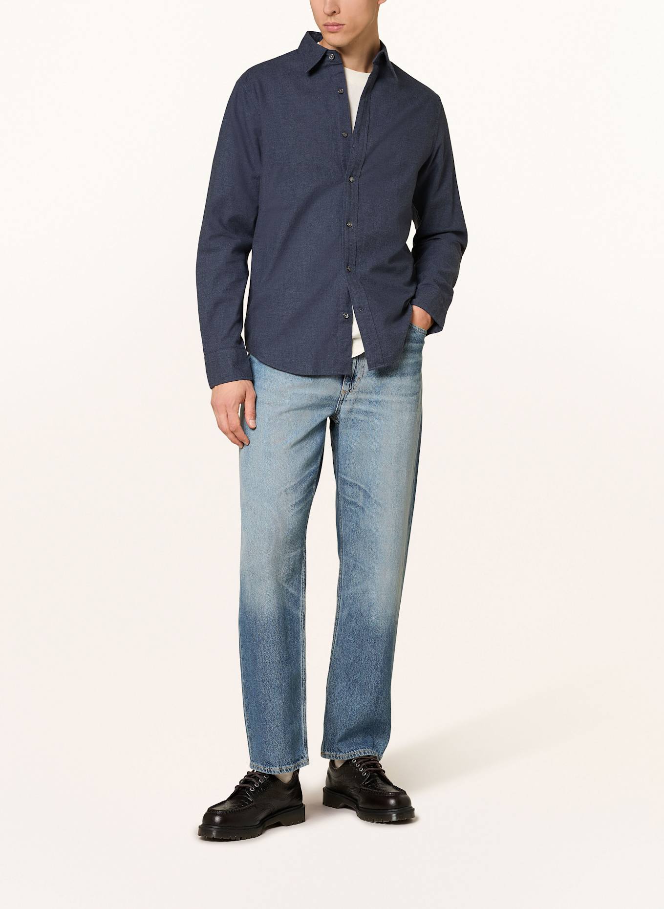 GANT Flanellhemd Regular Fit: DUNKELBLAU