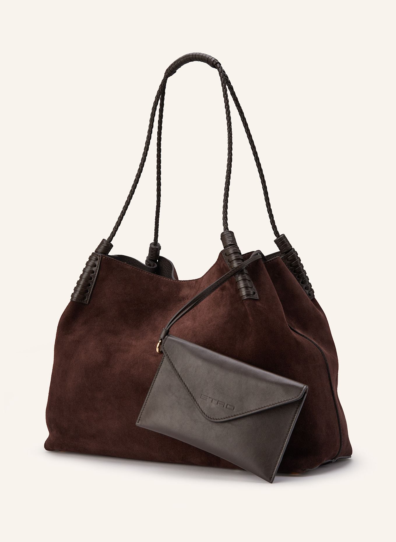 ETRO Schultertasche LIBRA mit Pouch: DUNKELBRAUN