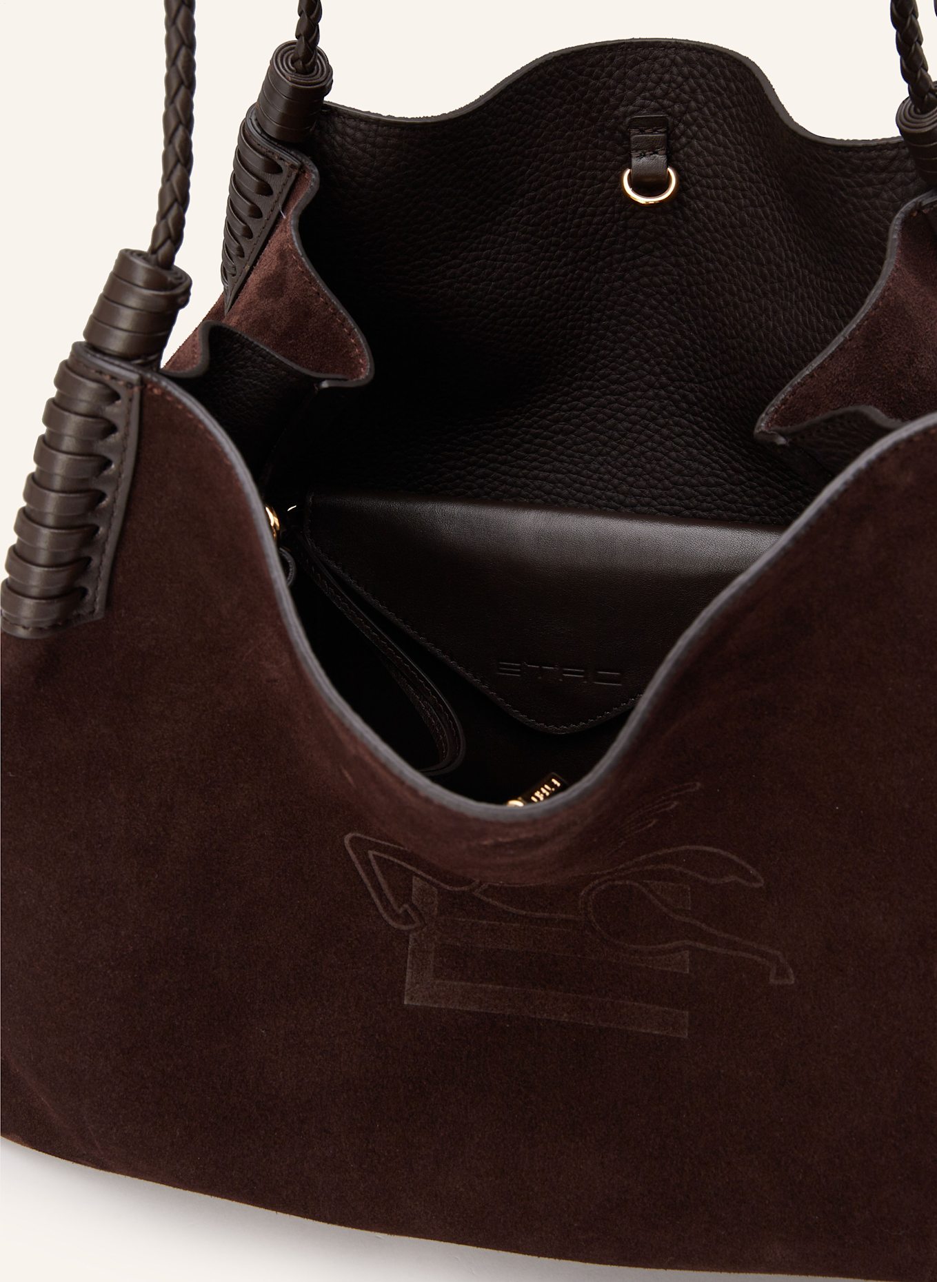 ETRO Schultertasche LIBRA mit Pouch: DUNKELBRAUN