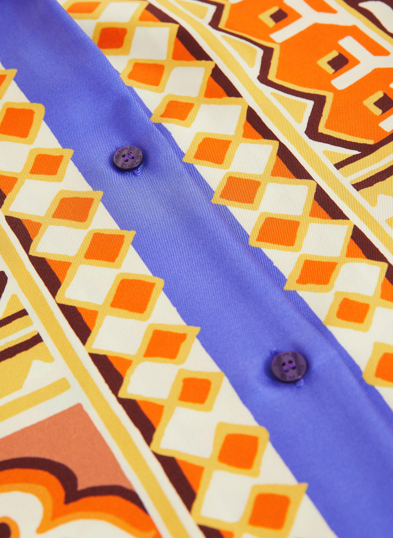 ETRO Cropped-Hemdbluse aus Seide: GELB / ORANGE / BRAUN