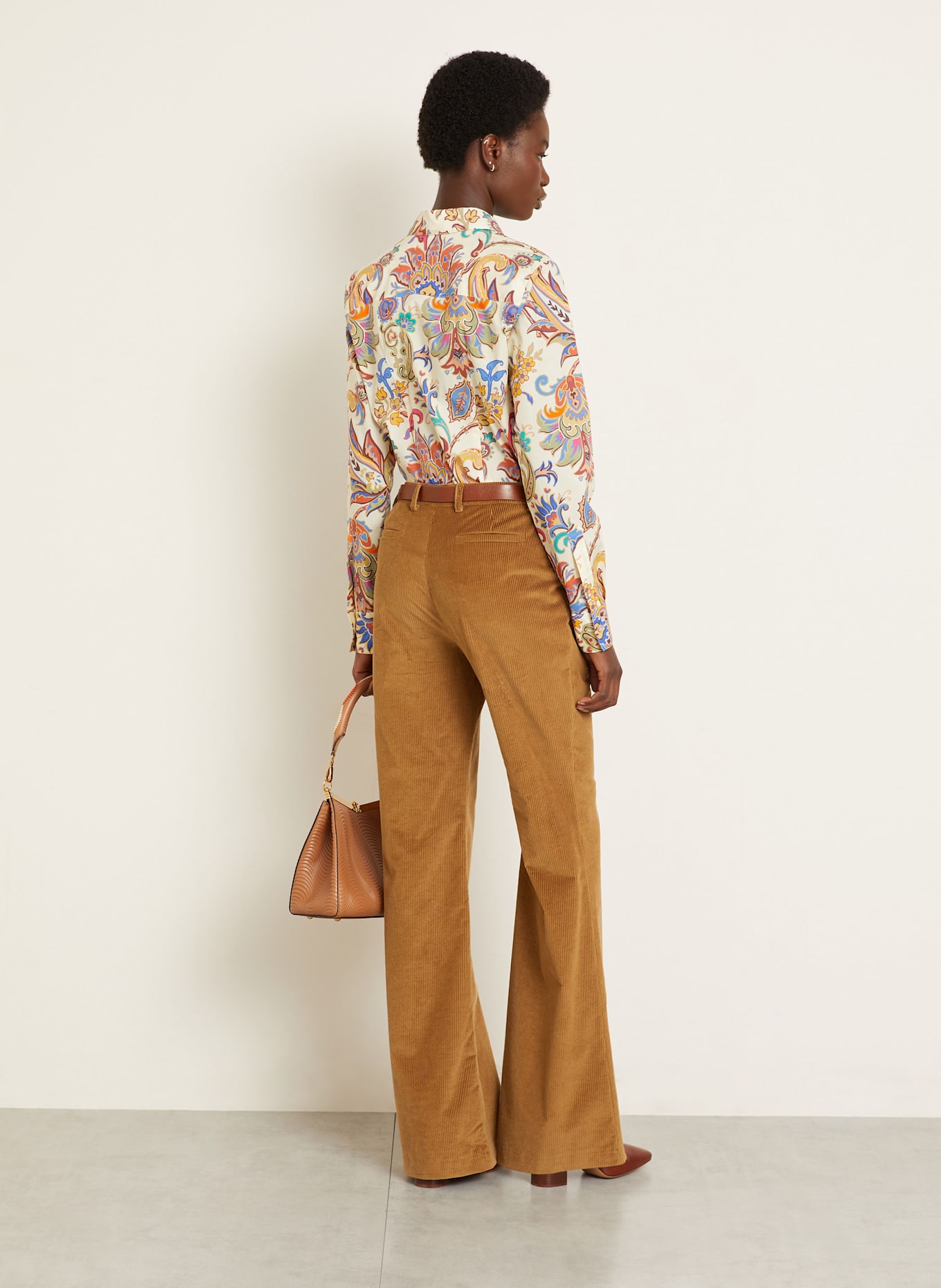 ETRO Hemdbluse: HELLGELB / BRAUN / PINK