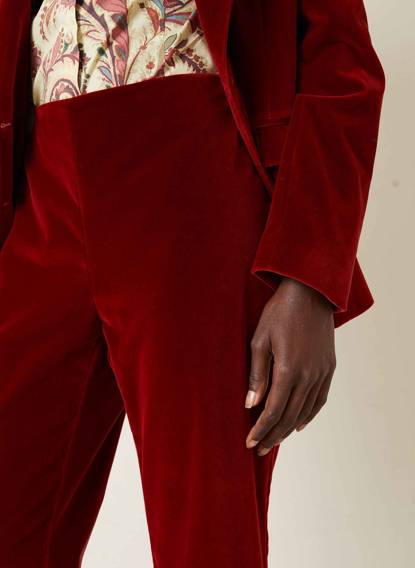 ETRO Velvet pants in dark red