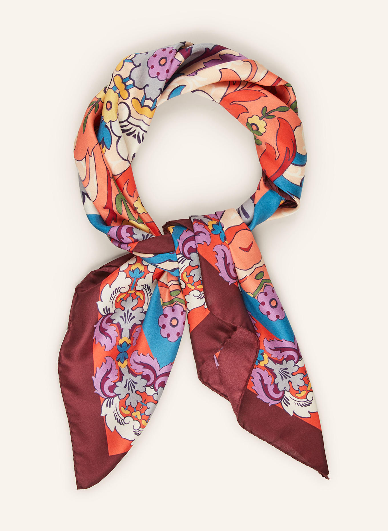 ETRO Silk scarf in dark red/ red/ salmon