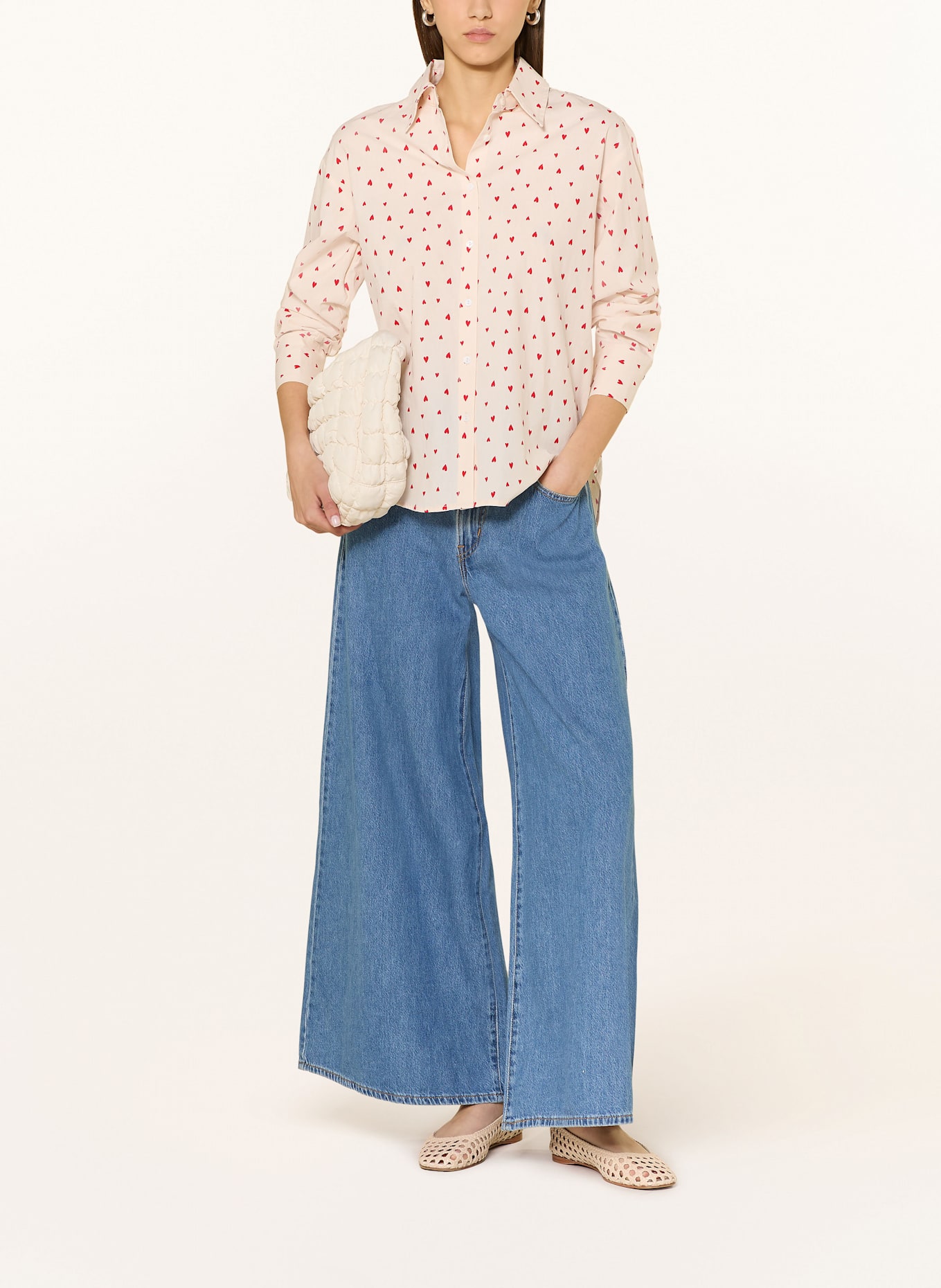 lollys laundry Hemdbluse BLEEKERLL: CREME / ROT