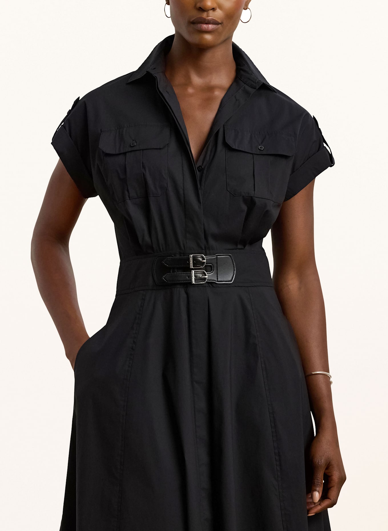 LAUREN RALPH LAUREN Hemdblusenkleid: SCHWARZ