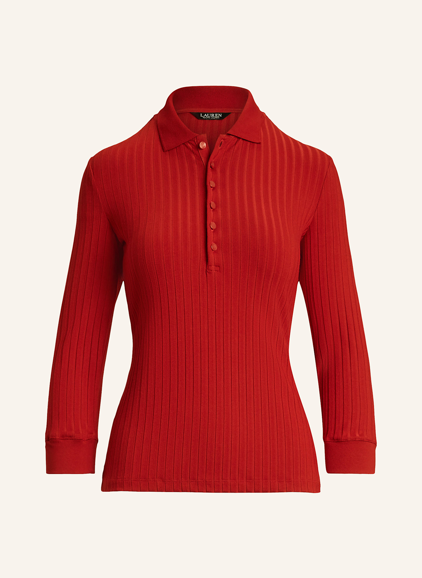 LAUREN RALPH LAUREN Jersey-Poloshirt: ROT