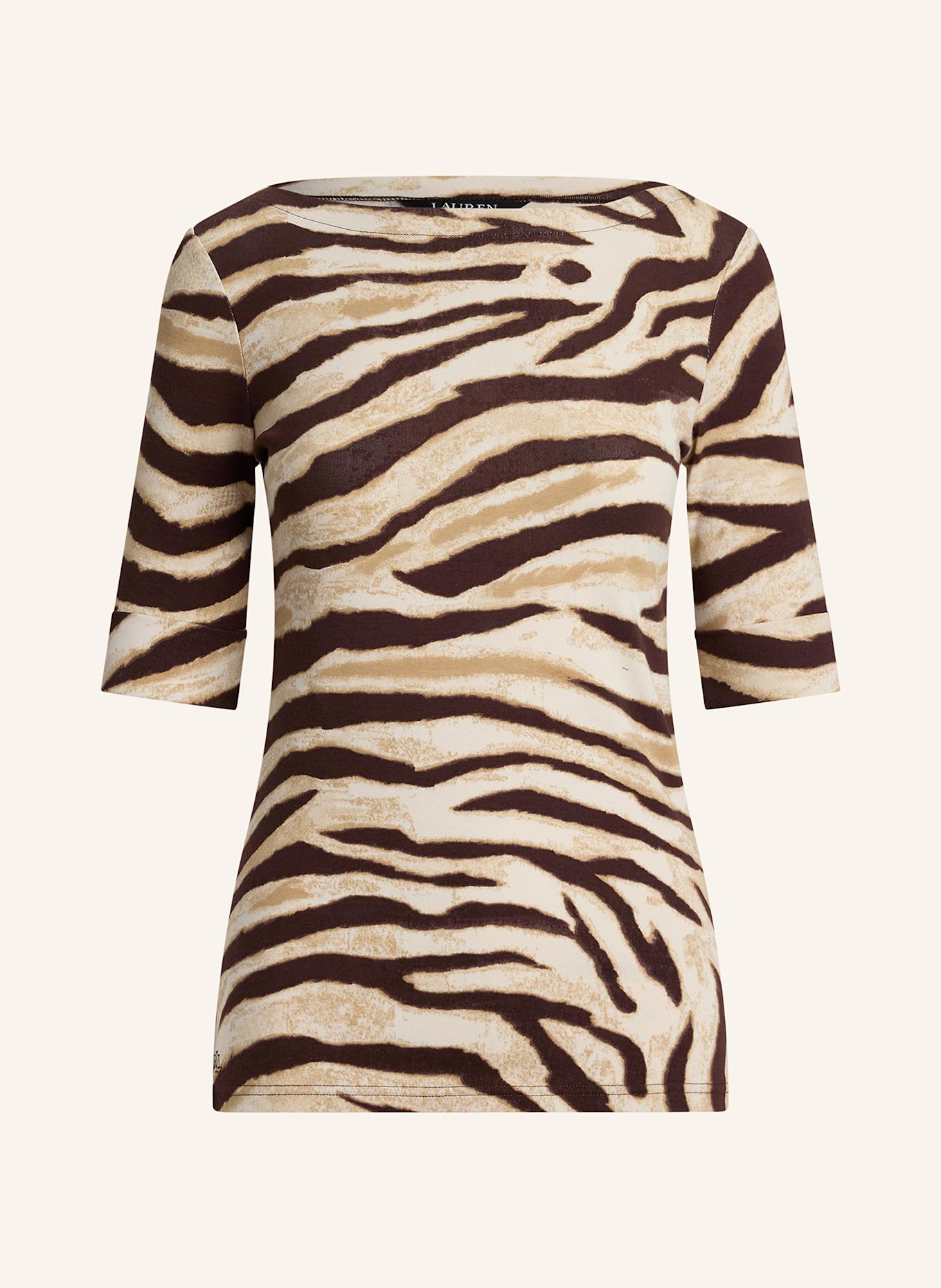 LAUREN RALPH LAUREN T-Shirt: HELLBRAUN/ BRAUN