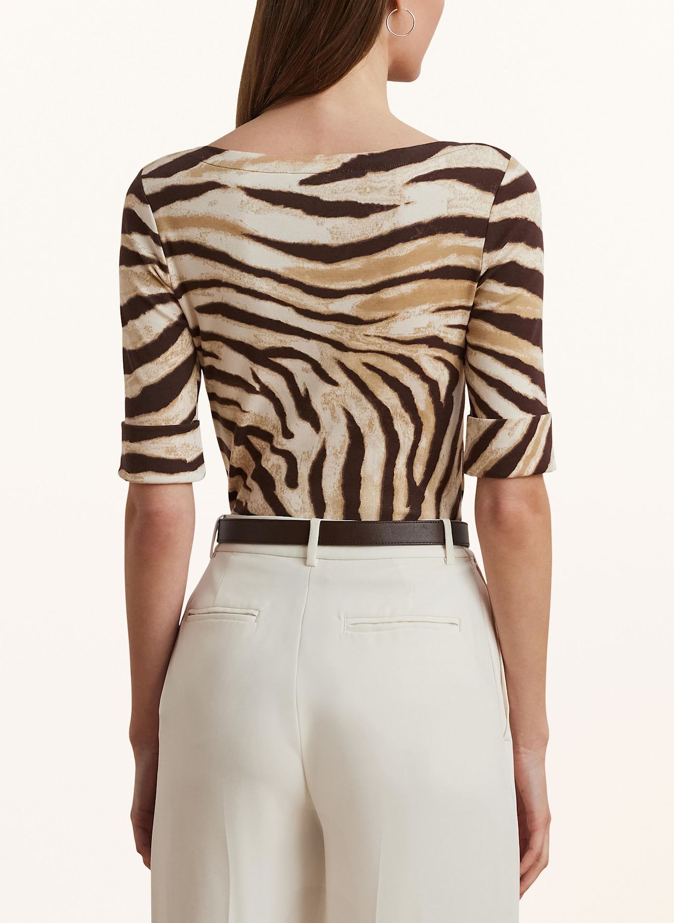 LAUREN RALPH LAUREN T-Shirt: HELLBRAUN/ BRAUN