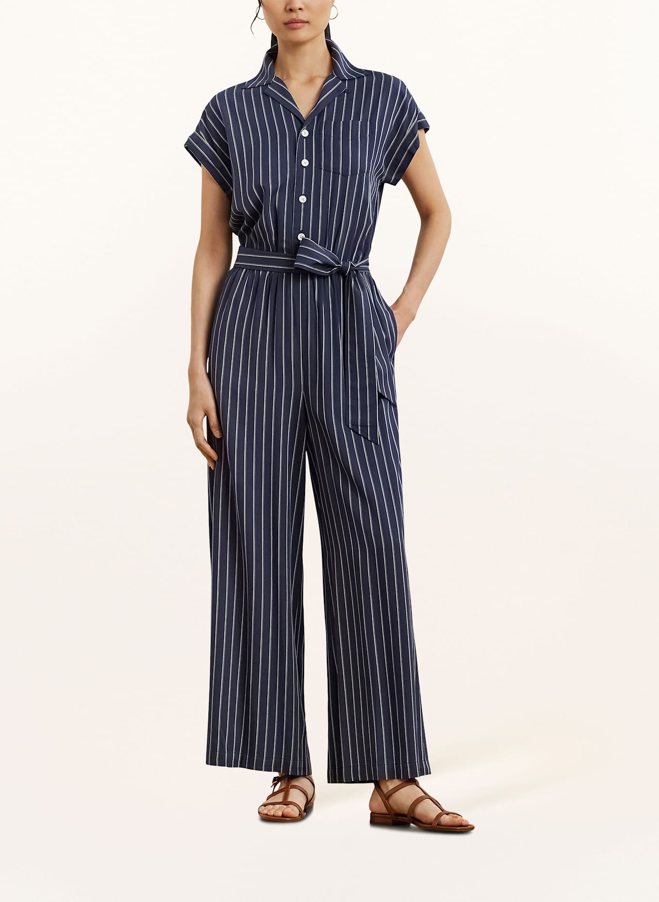 LAUREN RALPH LAUREN Overal: TMAVĚ MODRÁ/ BÍLÁ