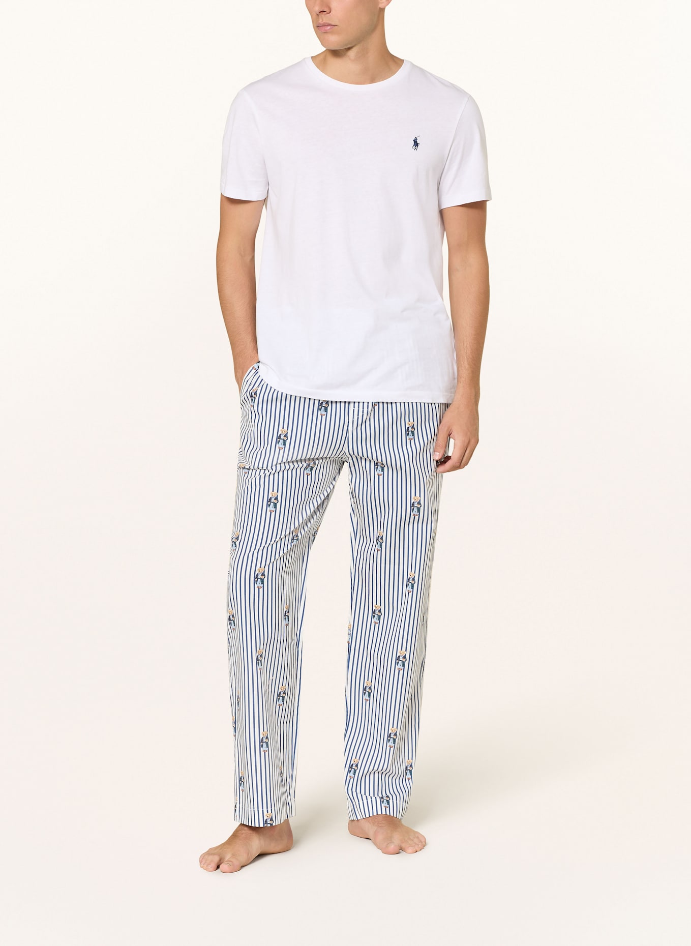 POLO RALPH LAUREN Spodnie od piżamy: BIAŁY / GRANATOWY / JASNONIEBIESKI