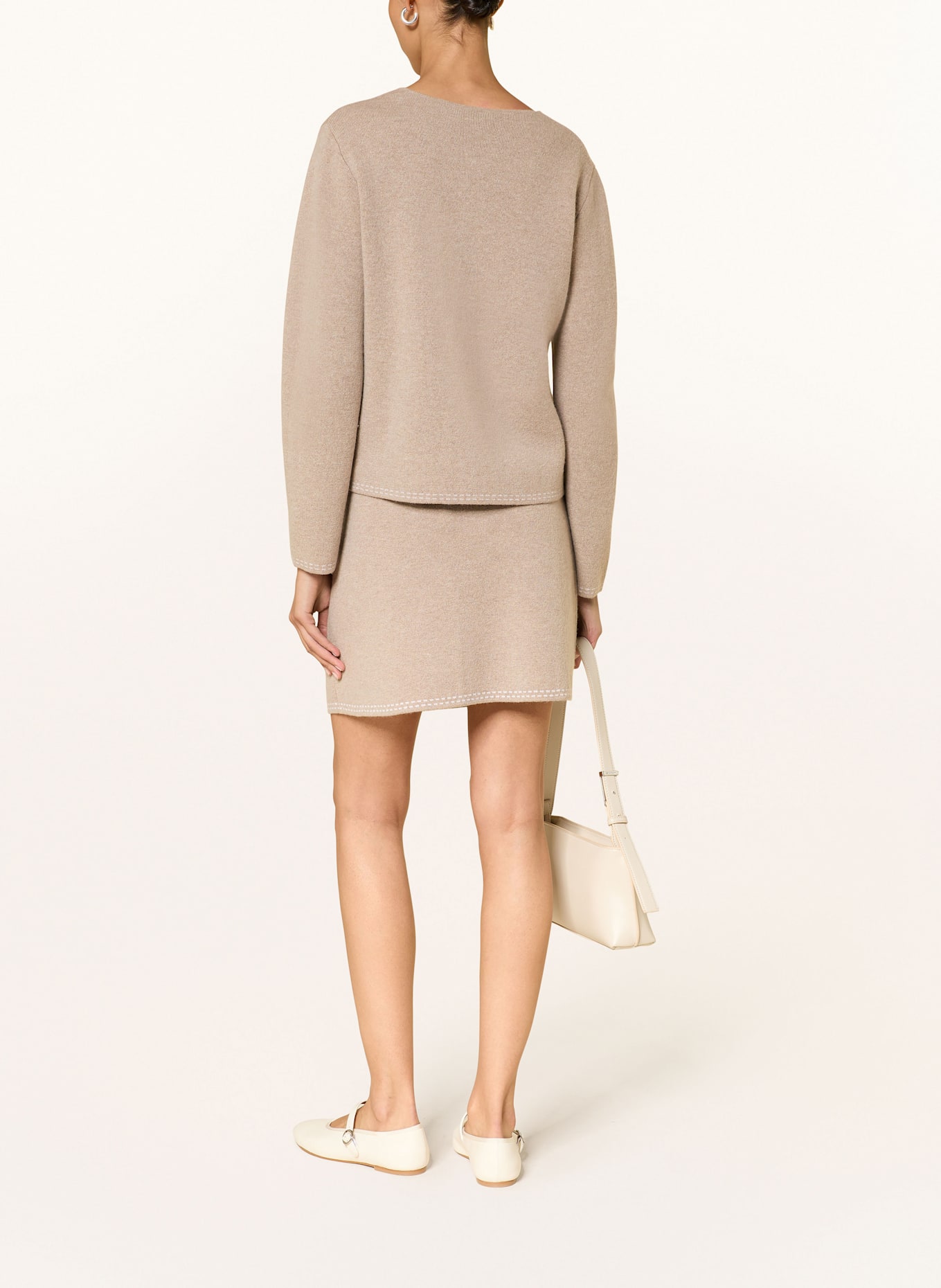 lilienfels Spódnica z dzianiny z dodatkiem kaszmiru: BEŻOWY
