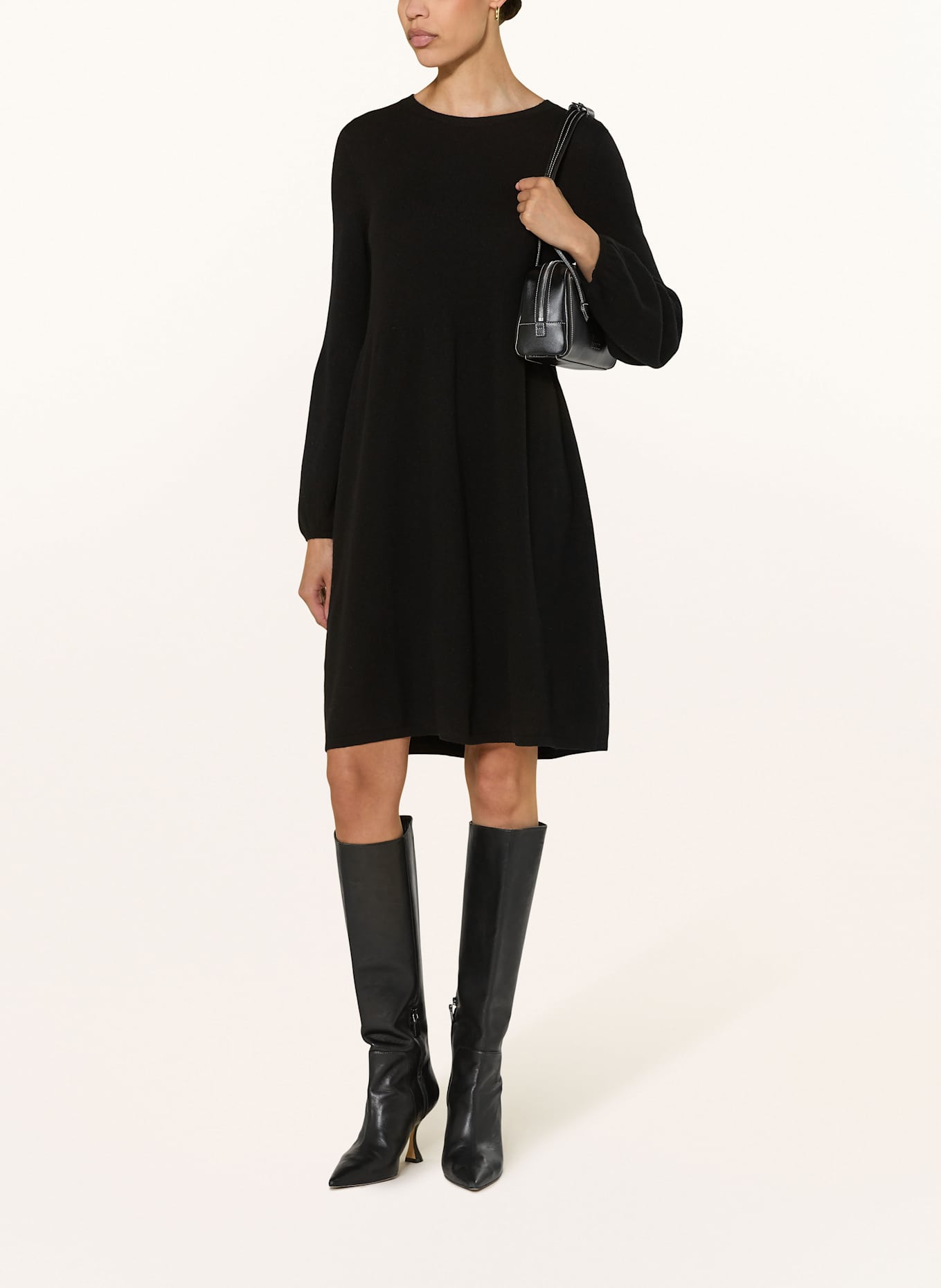 lilienfels Strickkleid mit Cashmere: SCHWARZ