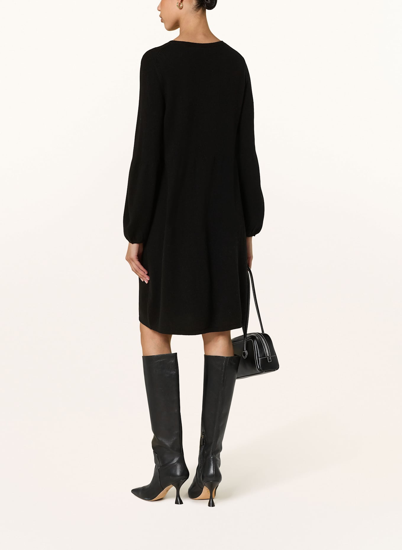 lilienfels Strickkleid mit Cashmere: SCHWARZ