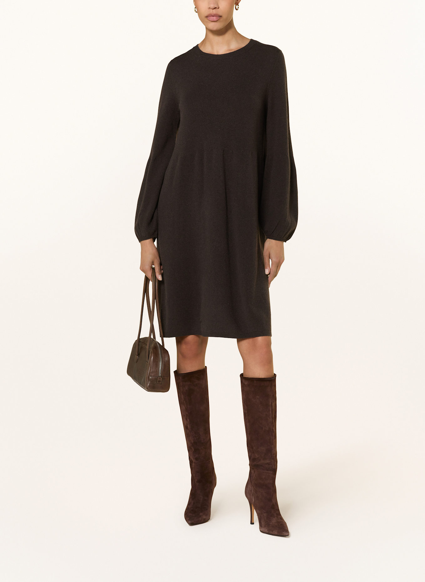 lilienfels Strickkleid mit Cashmere: DUNKELBRAUN