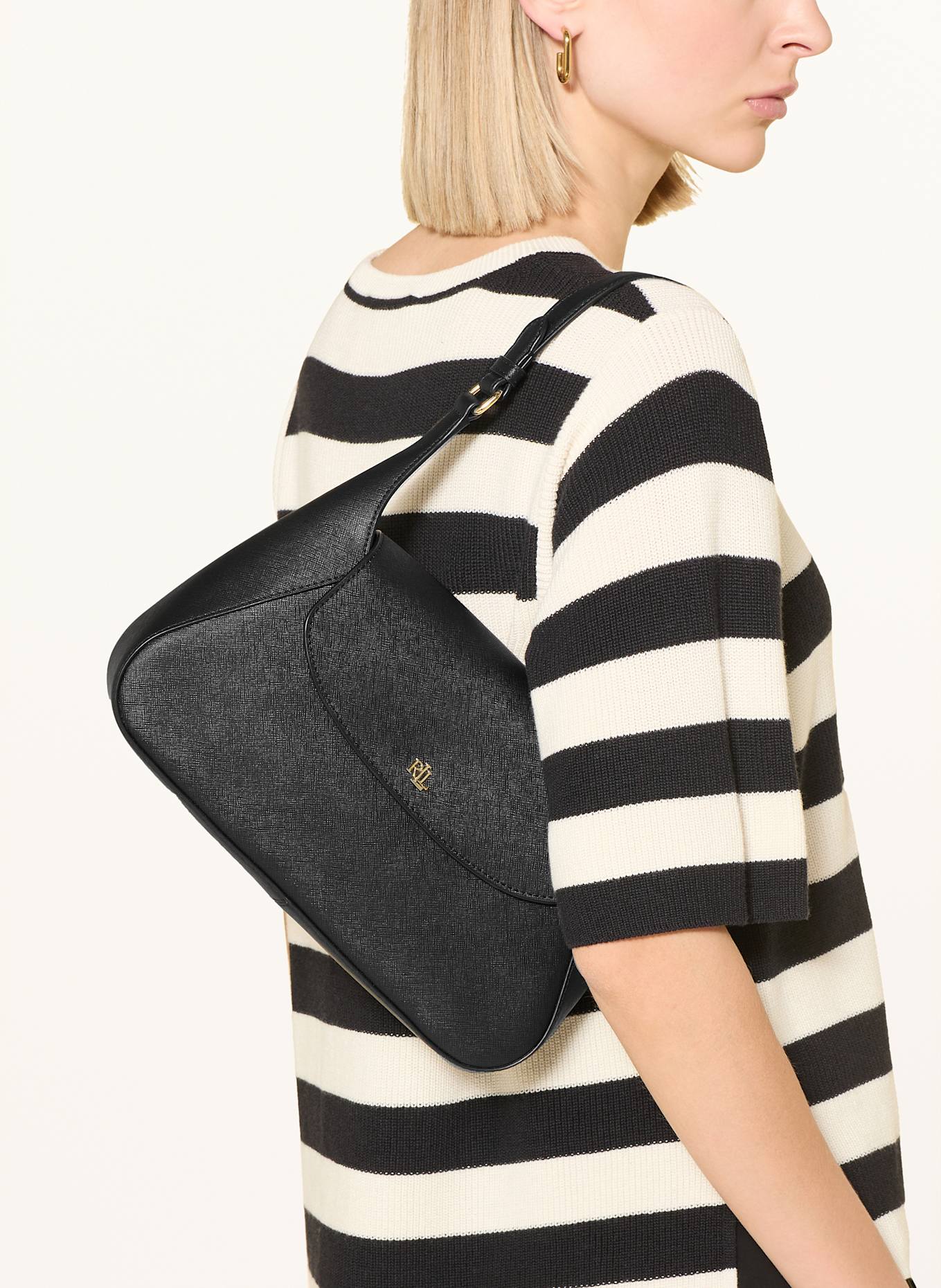 LAUREN RALPH LAUREN Saffiano handbag SCHYLAR: BLACK