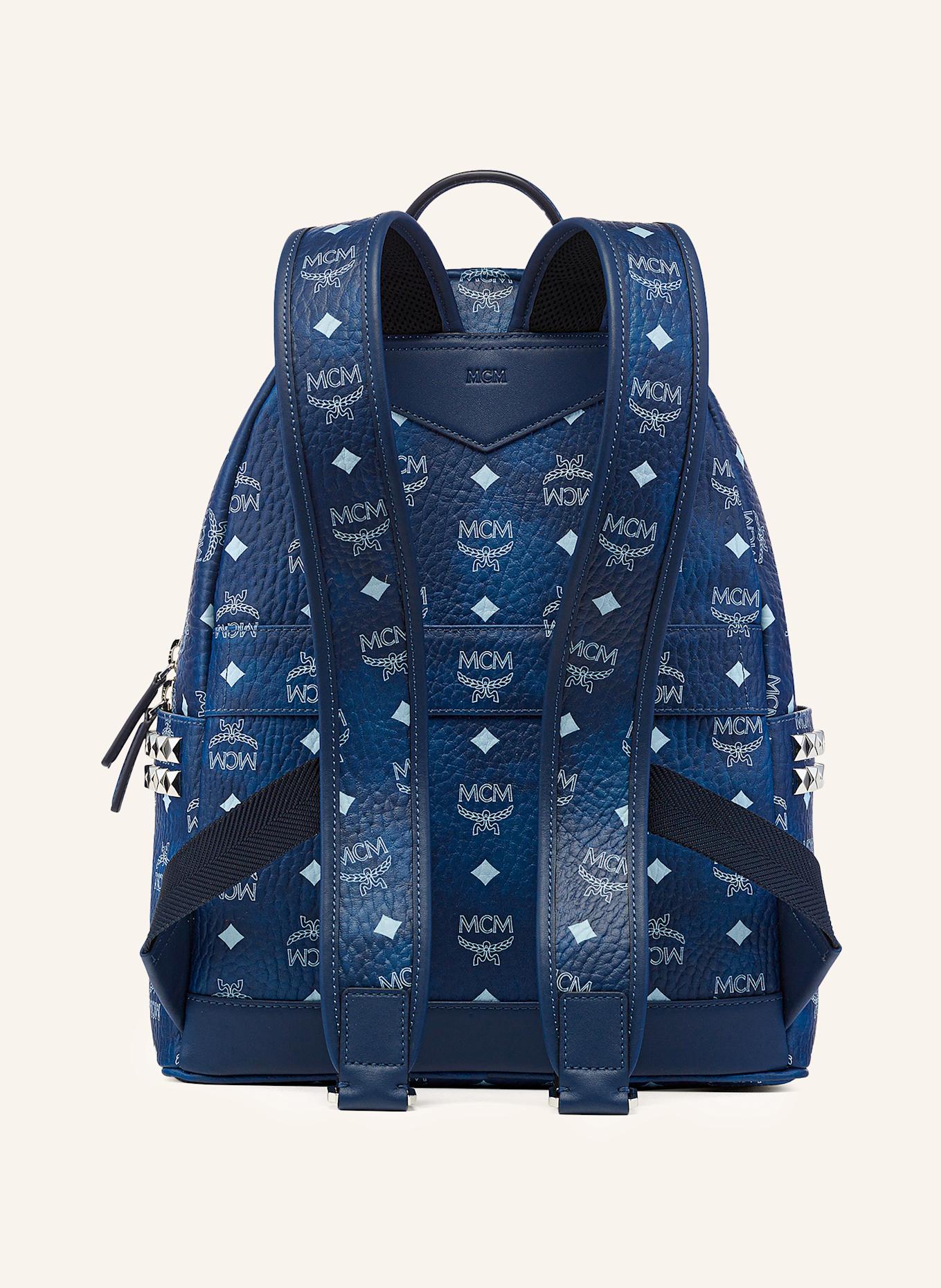 MCM STARK VI backpack with rivets: BLUE/ LIGHT BLUE