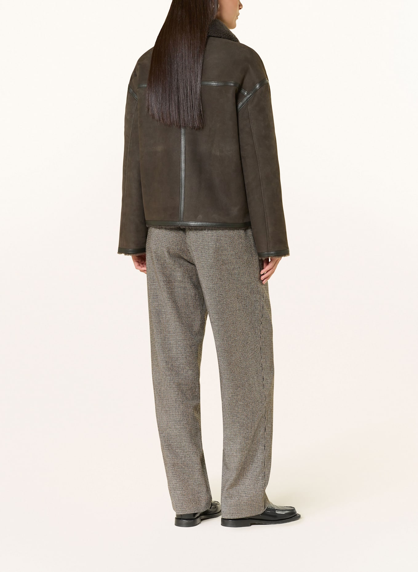 CLOSED Lederjacke zum Wenden: DUNKELGRAU