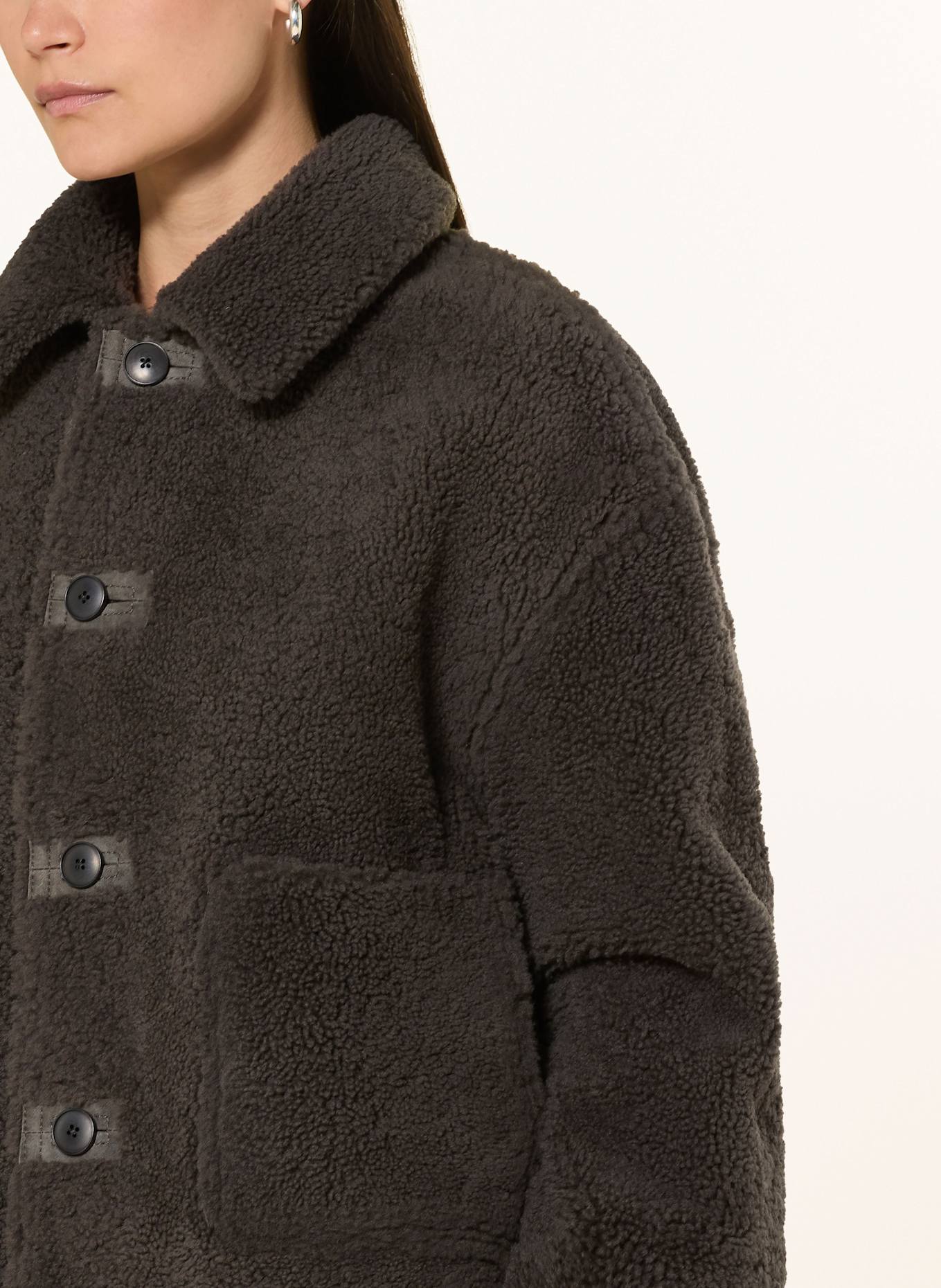 CLOSED Lederjacke zum Wenden: DUNKELGRAU