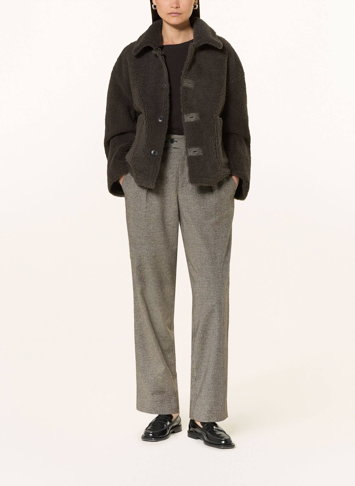 CLOSED Lederjacke zum Wenden: DUNKELGRAU