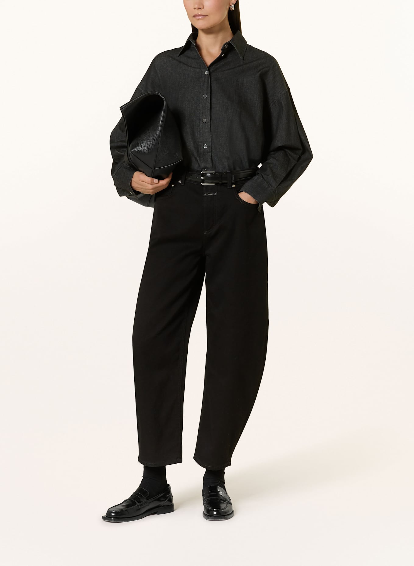 CLOSED Oversized-Hemdbluse: DUNKELGRAU