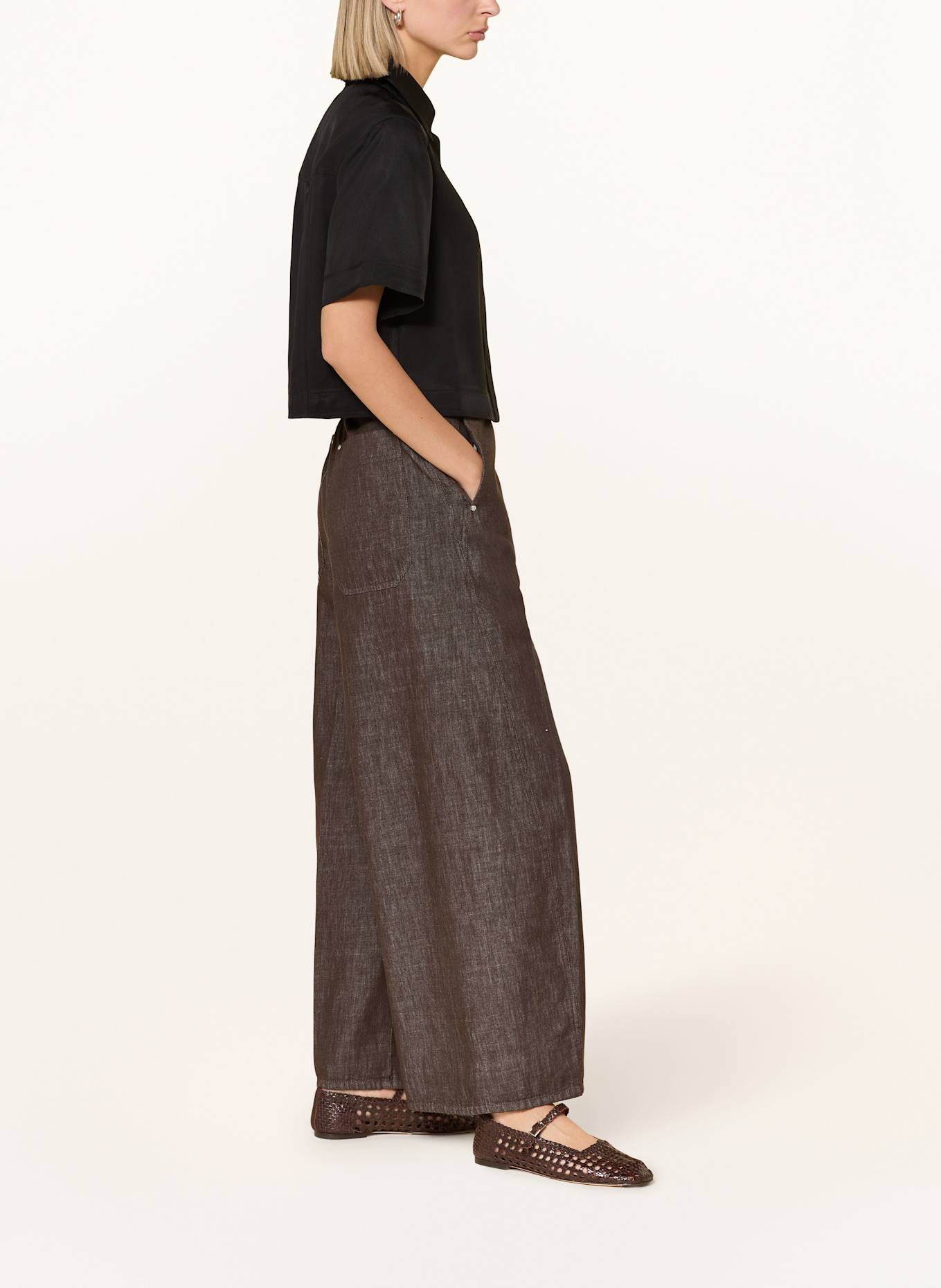 MAC DAYDREAM Wide leg trousers NEW ORLEANS: Richard Quinn floral-print ruched midi dress Blau