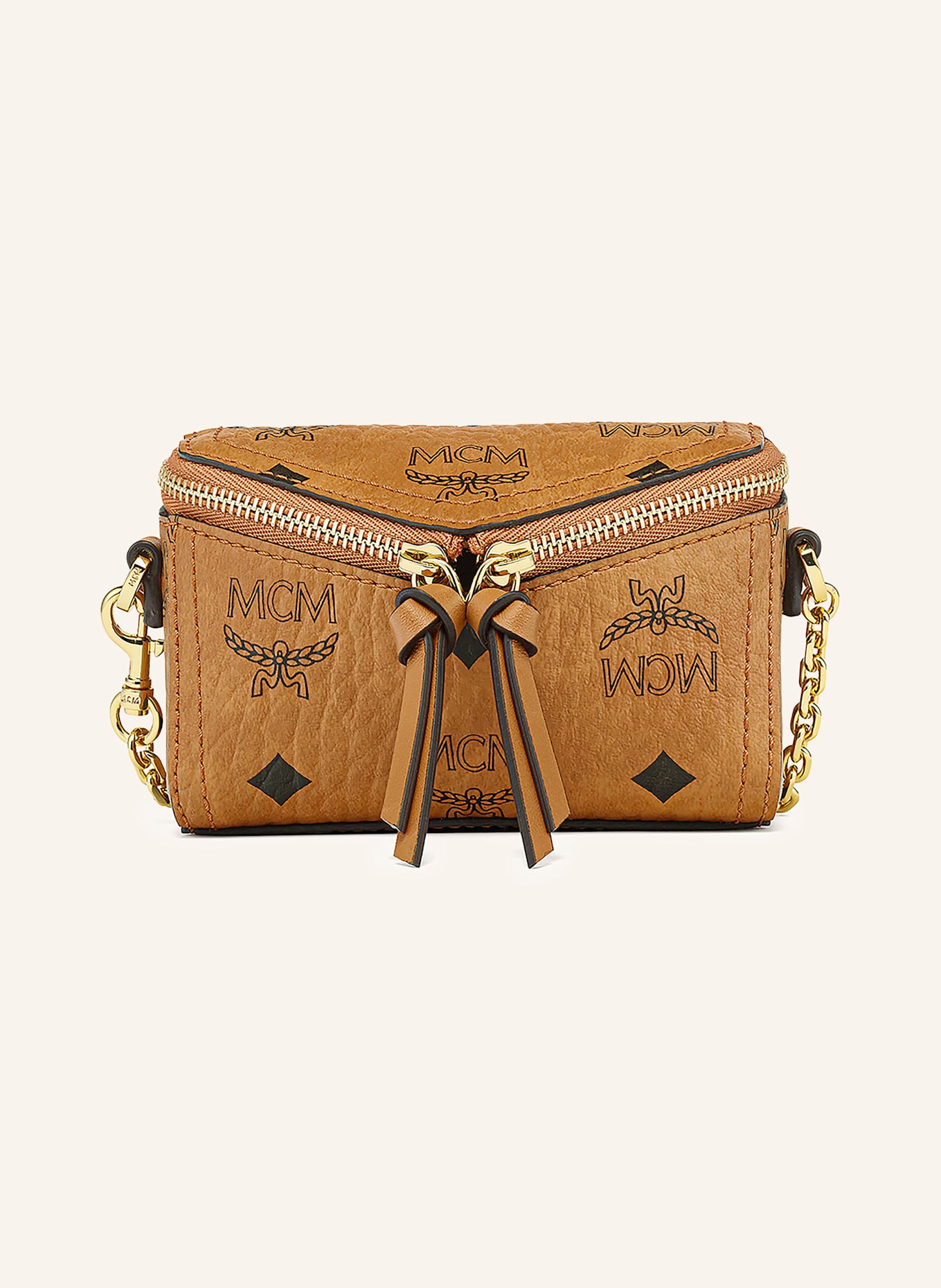 MCM Handtasche DIAMOND VISETOS NANO: COGNAC