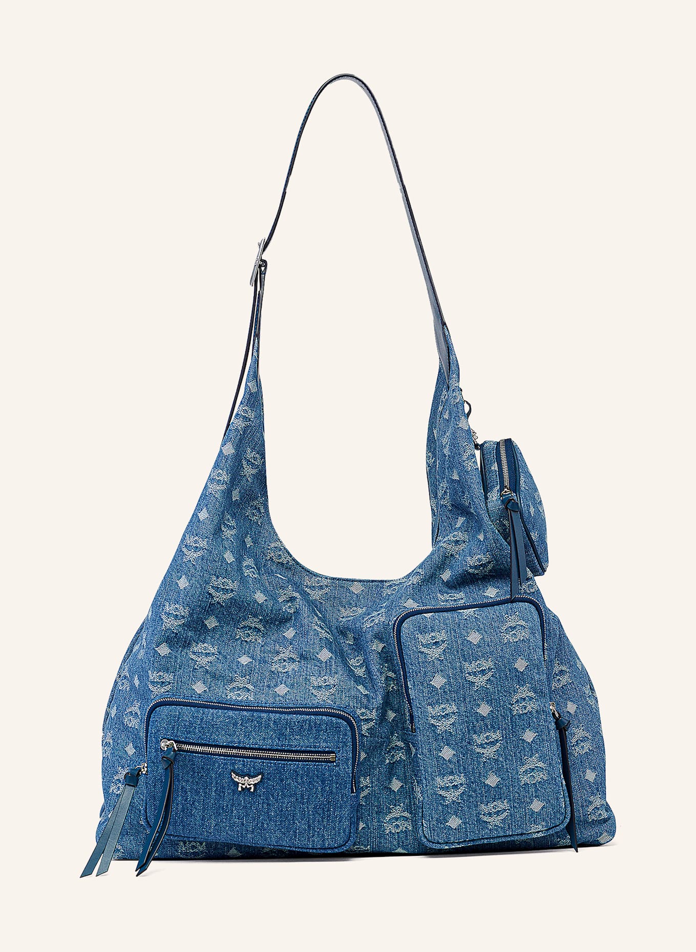 MCM Hobo-Bag AREN XL mit Pouch: BLAU