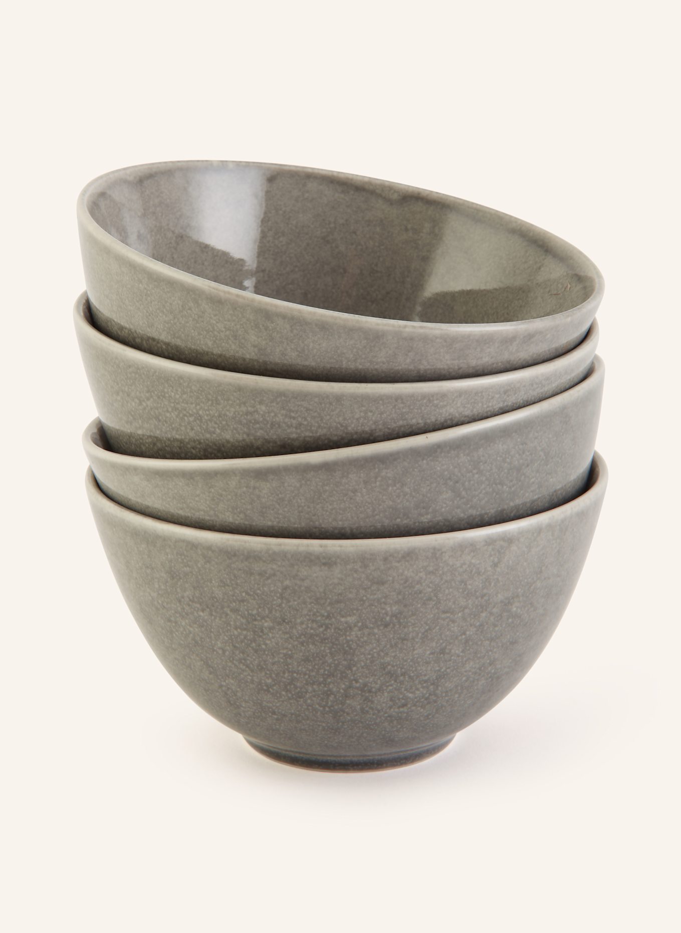 BROSTE COPENHAGEN 4er-Set Schalen NORDIC RAIN: GRAU