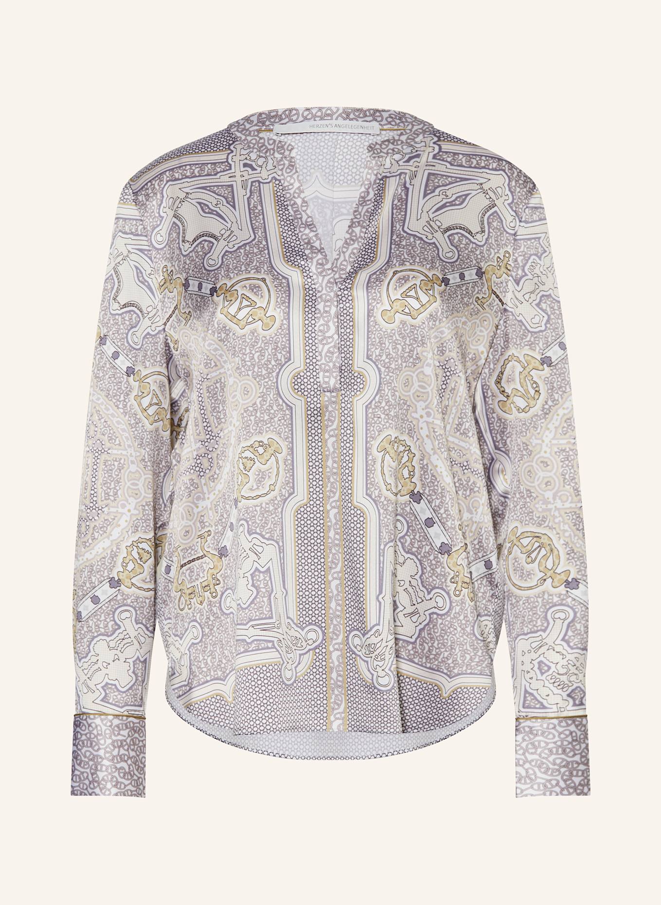 HERZEN'S ANGELEGENHEIT Bluzka z jedwabiu: SZAROBRĄZOWY / OLIWKOWY / BIAŁY