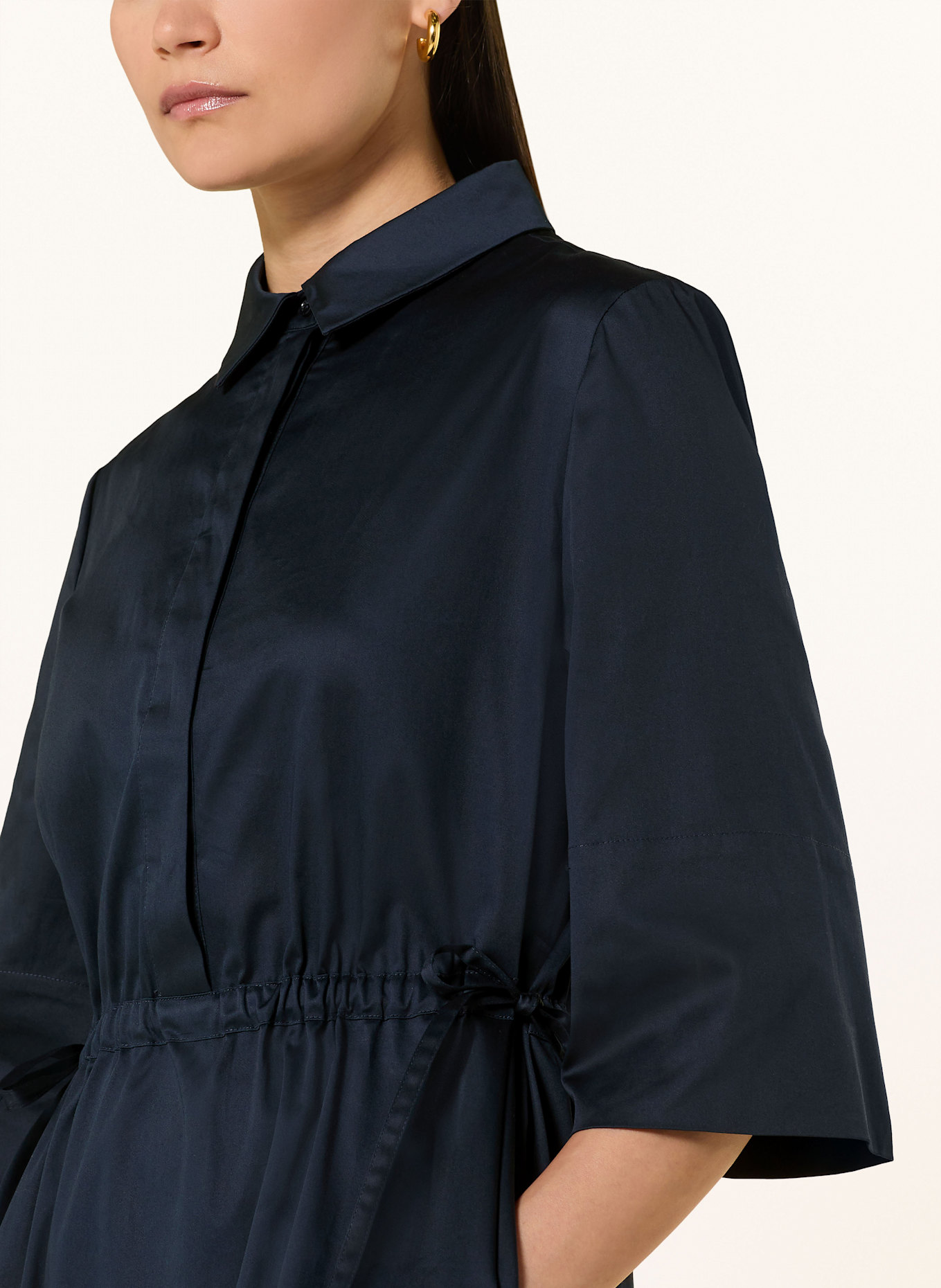 HERZEN'S ANGELEGENHEIT Hemdblusenkleid mit 3/4-Arm: DUNKELBLAU