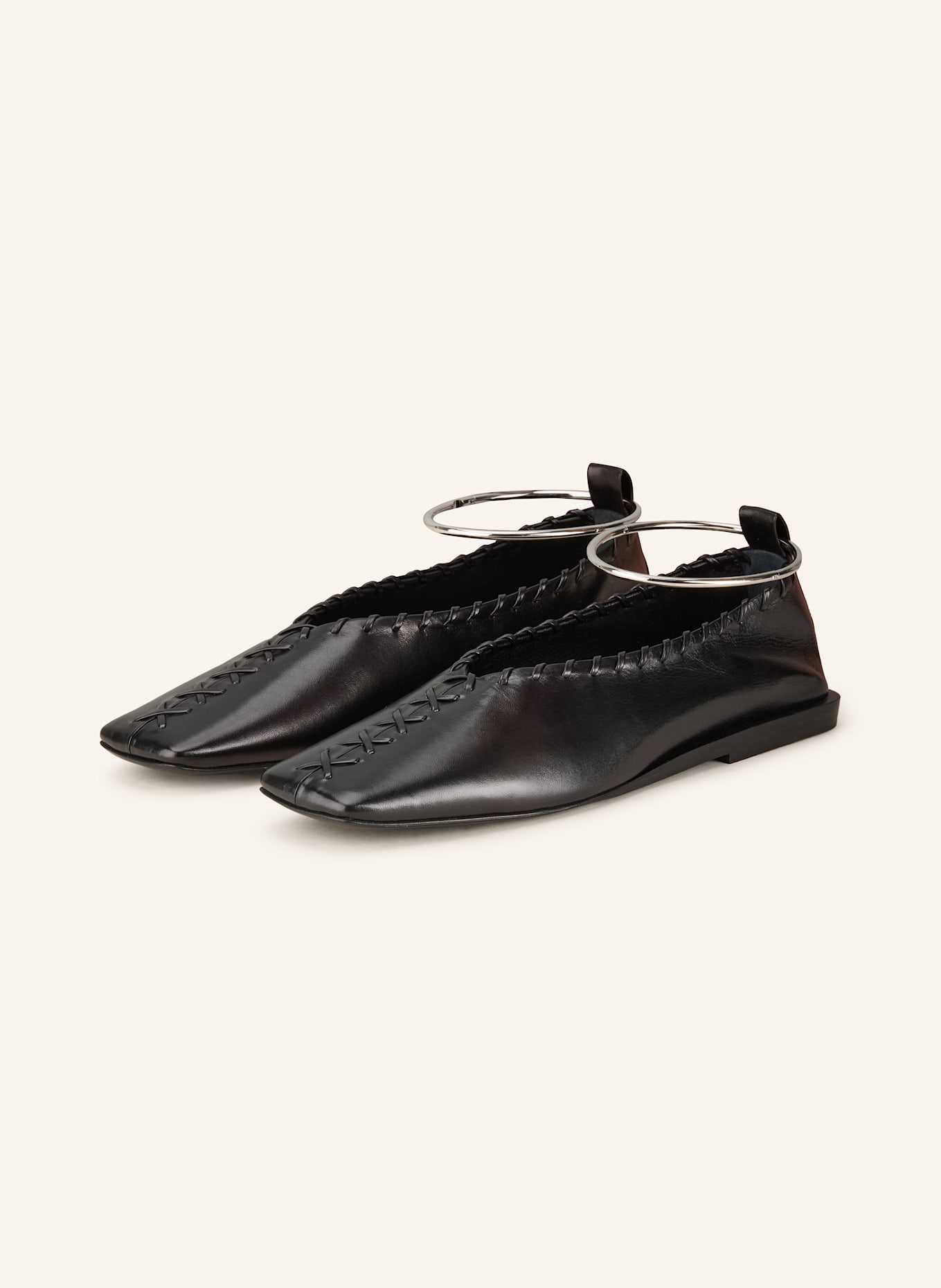 JIL SANDER Ballet flats: BLACK