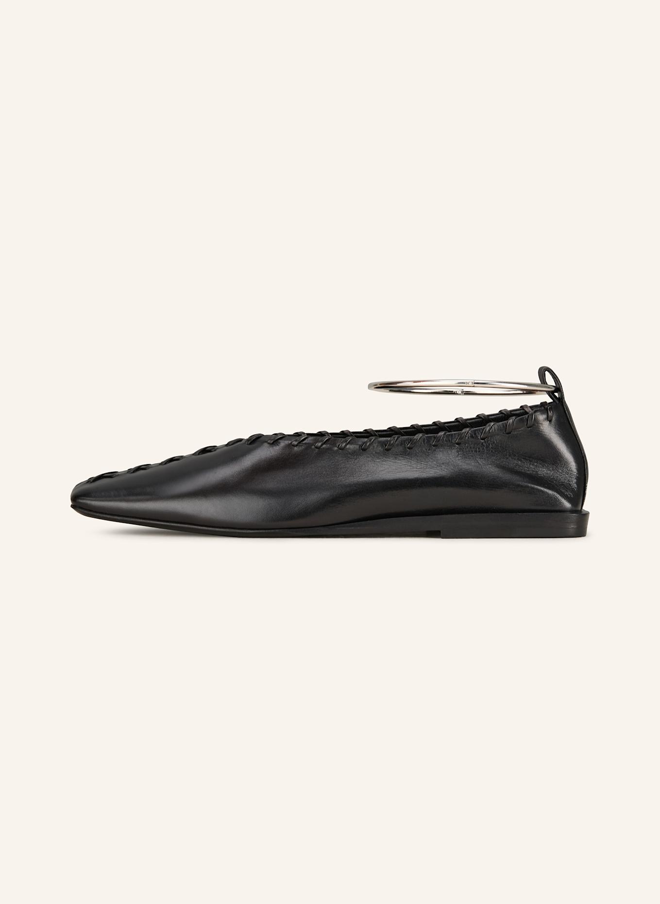 JIL SANDER Ballet flats: BLACK