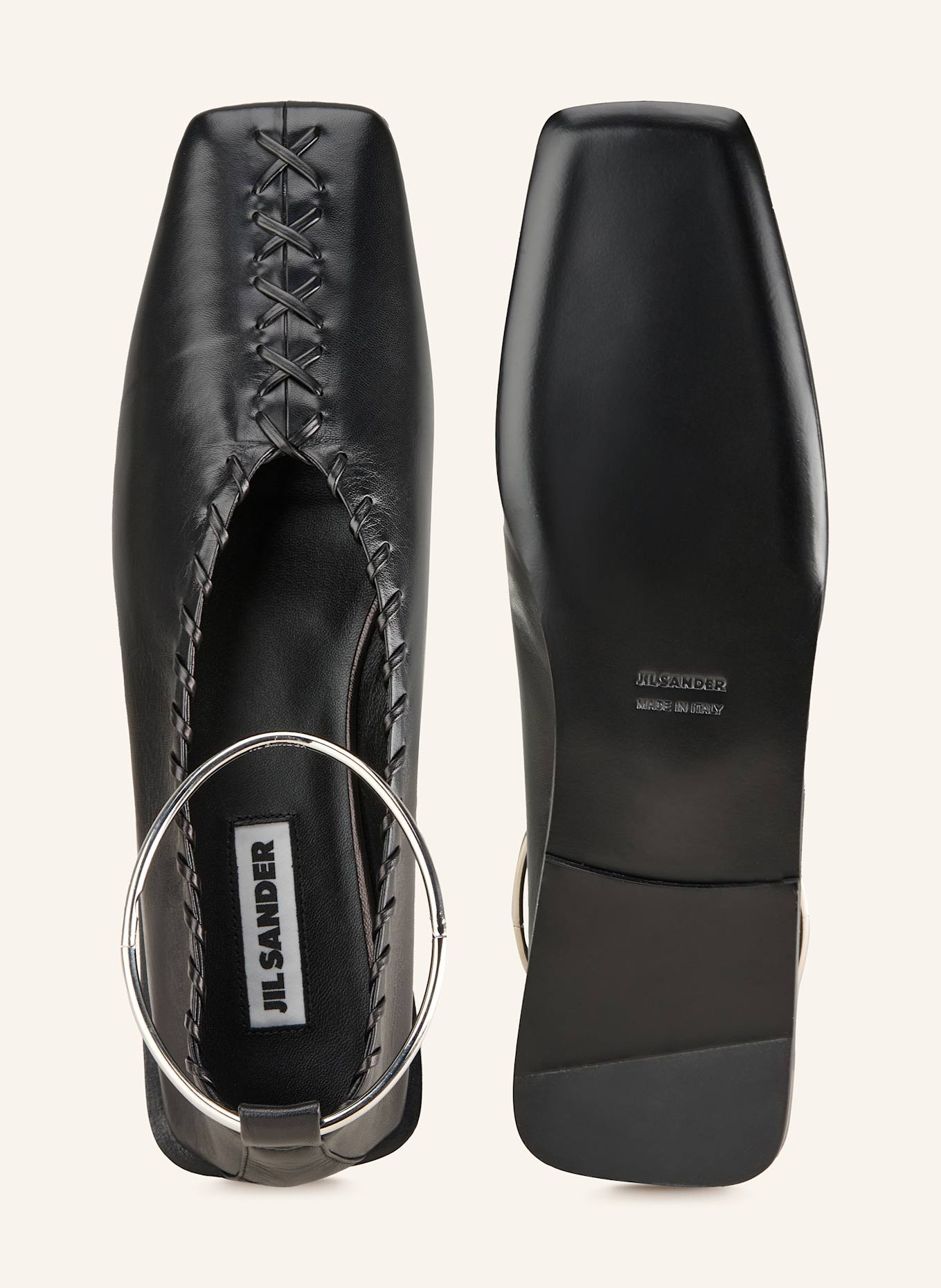 JIL SANDER Ballet flats: BLACK