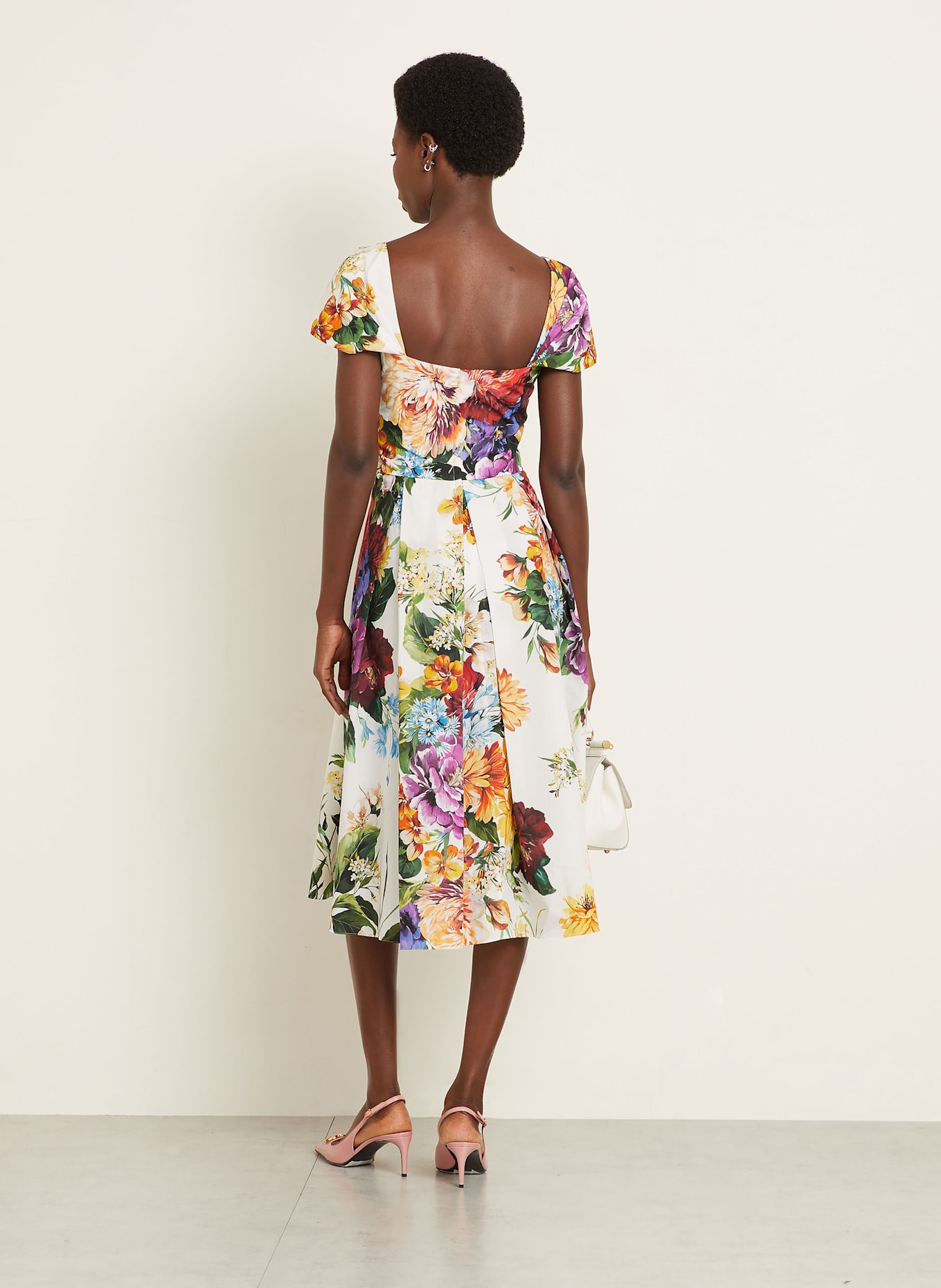 DOLCE & GABBANA Cocktailkleid: WEISS/ GRÜN/ LILA