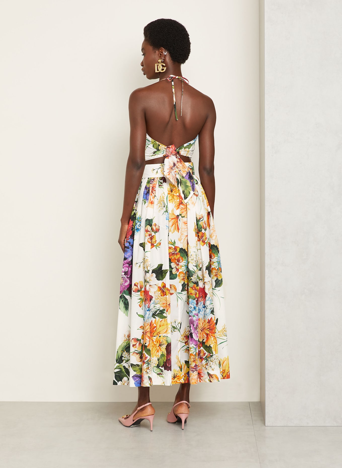 DOLCE & GABBANA Cropped top: BÍLÁ/ ZELENÁ/ ORANŽOVÁ