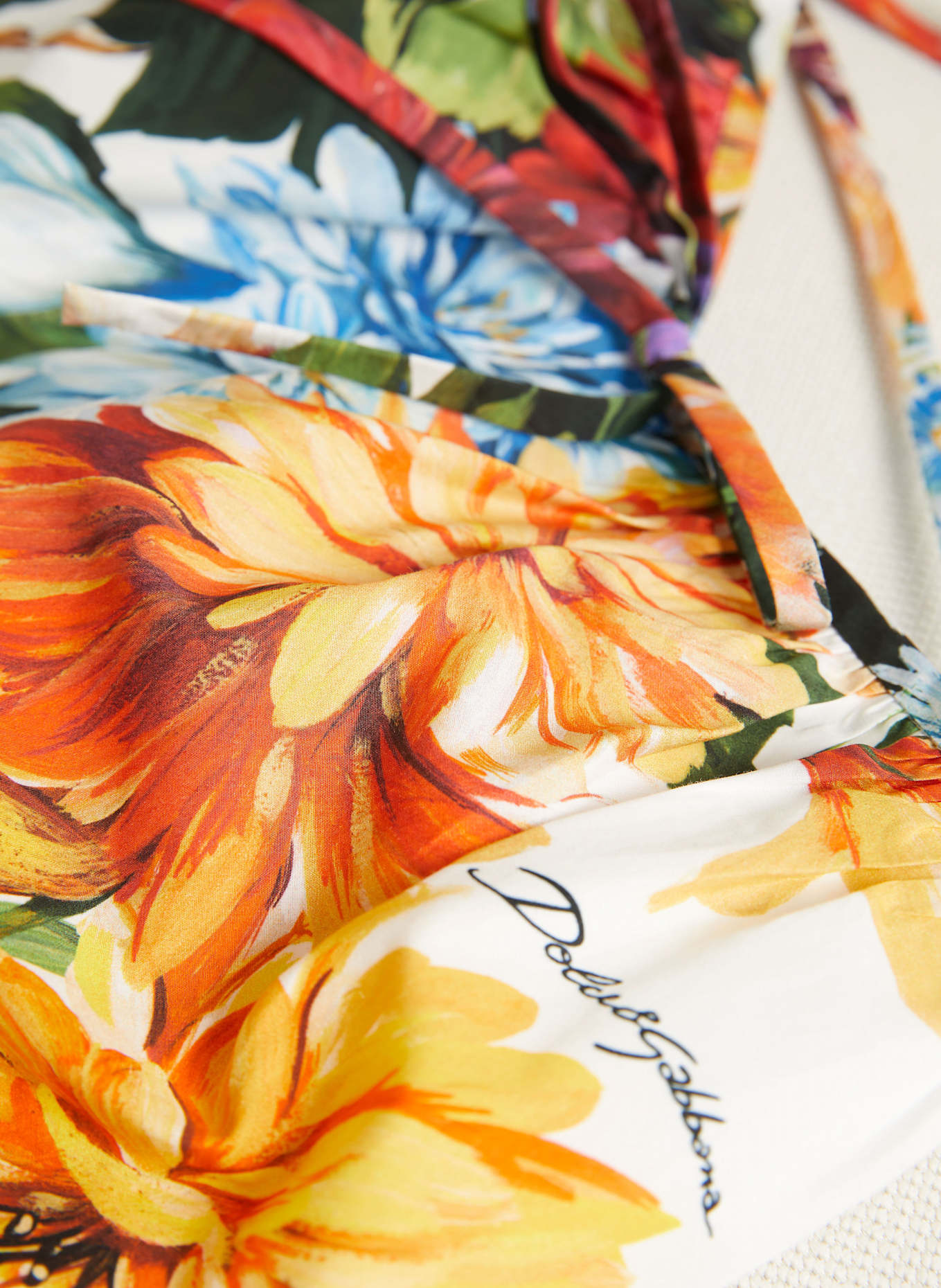 DOLCE & GABBANA Cropped top: BÍLÁ/ ZELENÁ/ ORANŽOVÁ