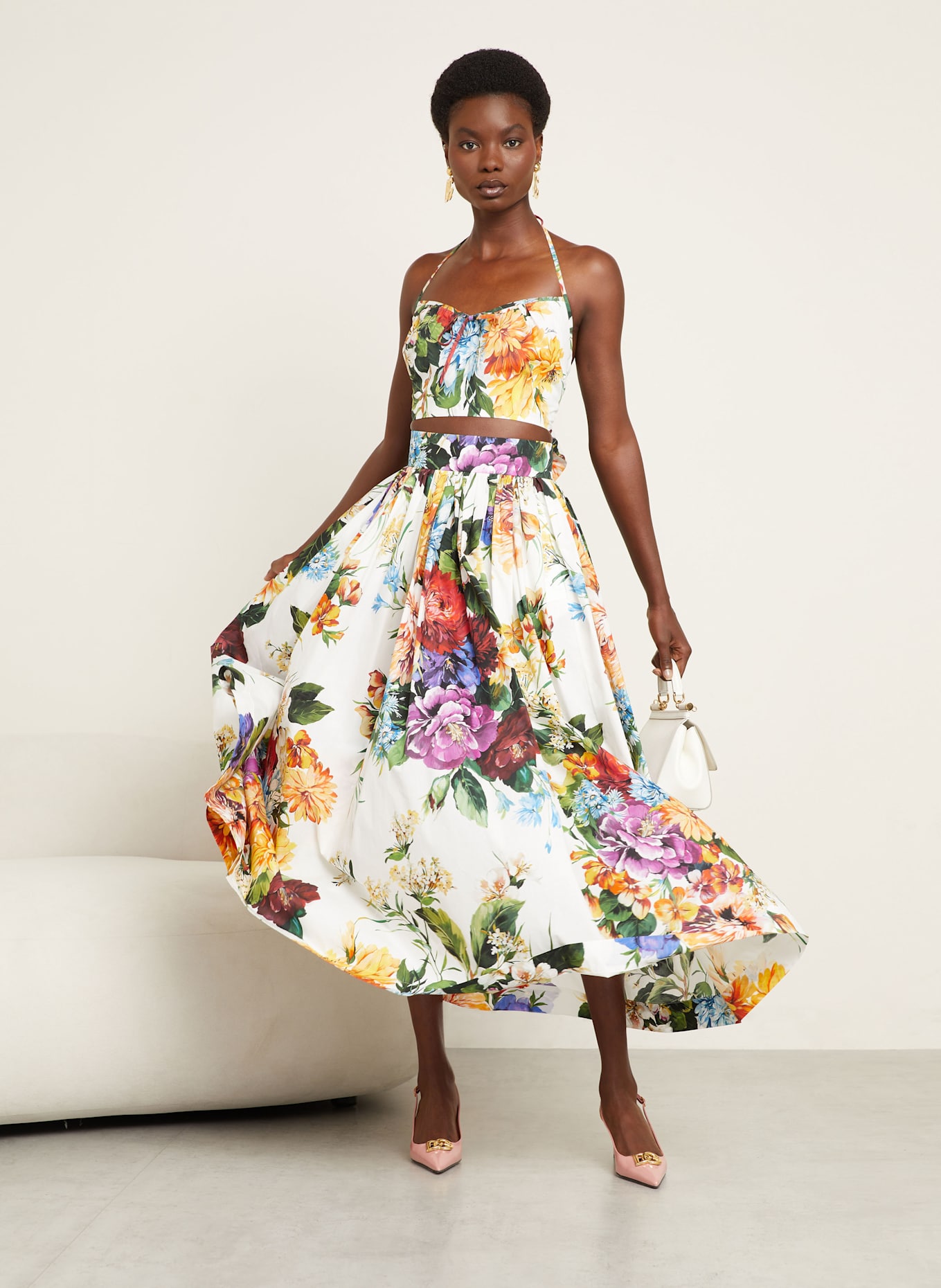 DOLCE & GABBANA Sukně: BÍLÁ / ZELENÁ / ŽLUTÁ