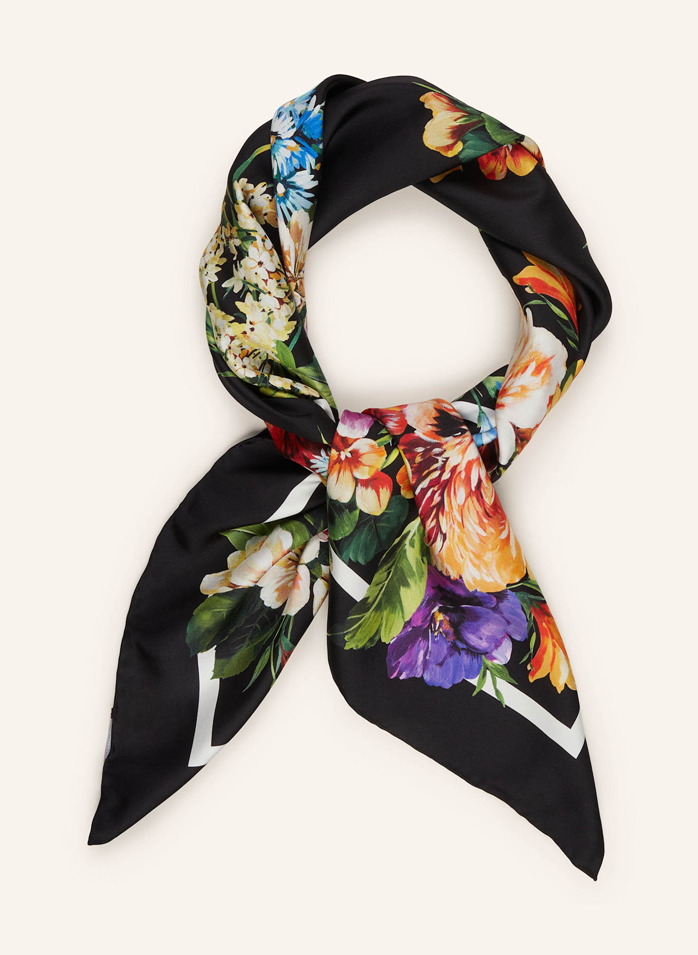 スカーフ Dolce & Gabbana Silk Scarf Dolce&Gabbana Floral Silk Twill Skinny Scarf | Neiman Marcus