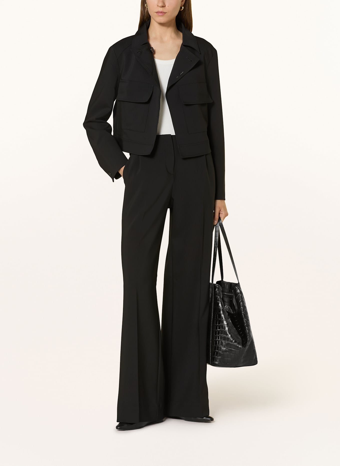 MORE Spodnie marlena: CZARNY