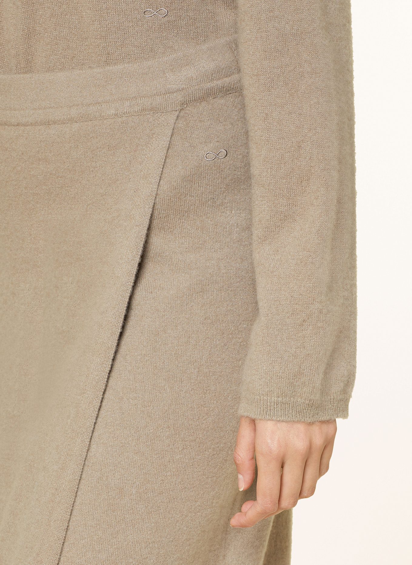 SMINFINITY Strickrock in Wickeloptik mit Cashmere: HELLBRAUN