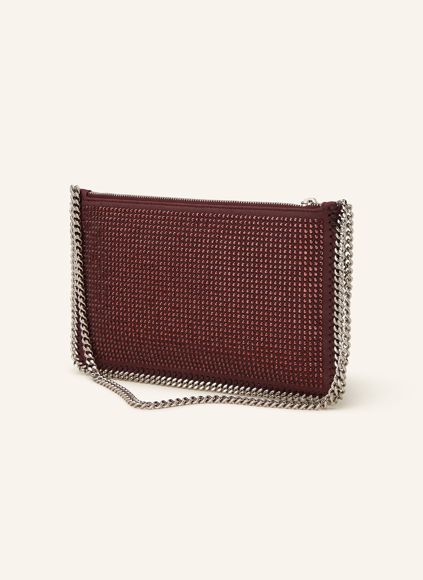 STELLA McCARTNEY Handtasche FALABELLA mit Schmucksteinen: DUNKELROT