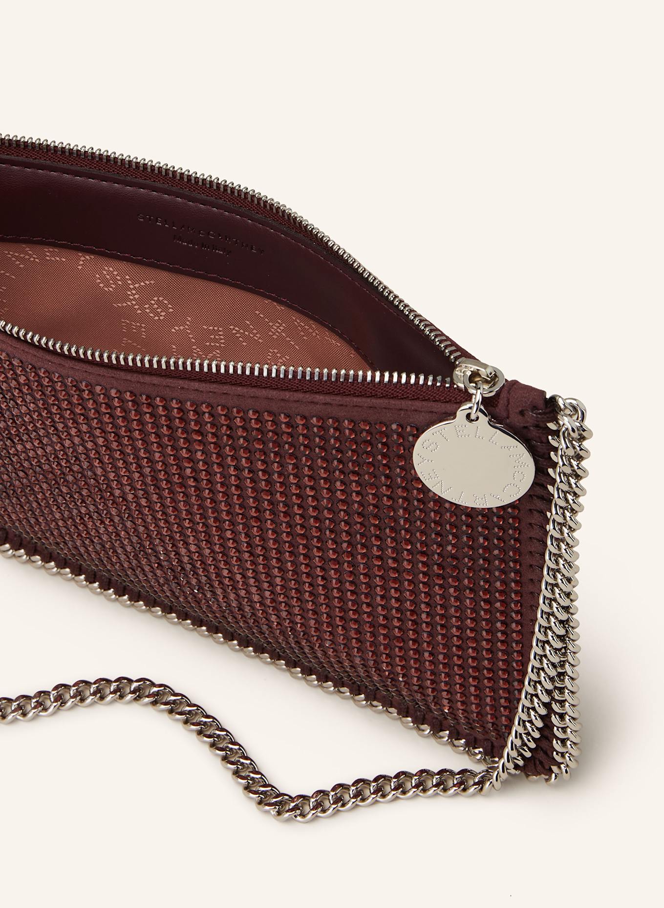 STELLA McCARTNEY Handtasche FALABELLA mit Schmucksteinen: DUNKELROT