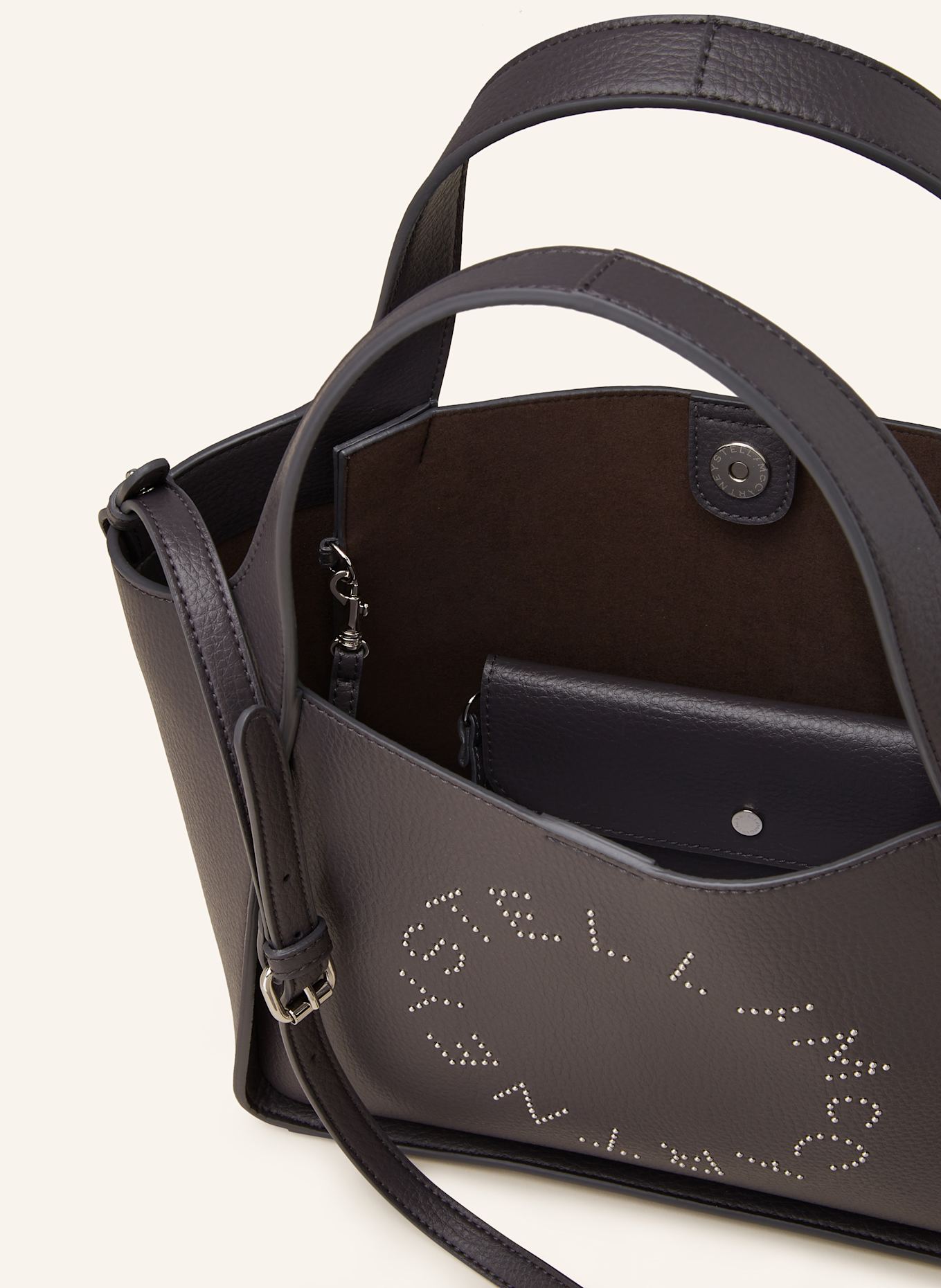 STELLA McCARTNEY Shopper mit Pouch: DUNKELGRAU