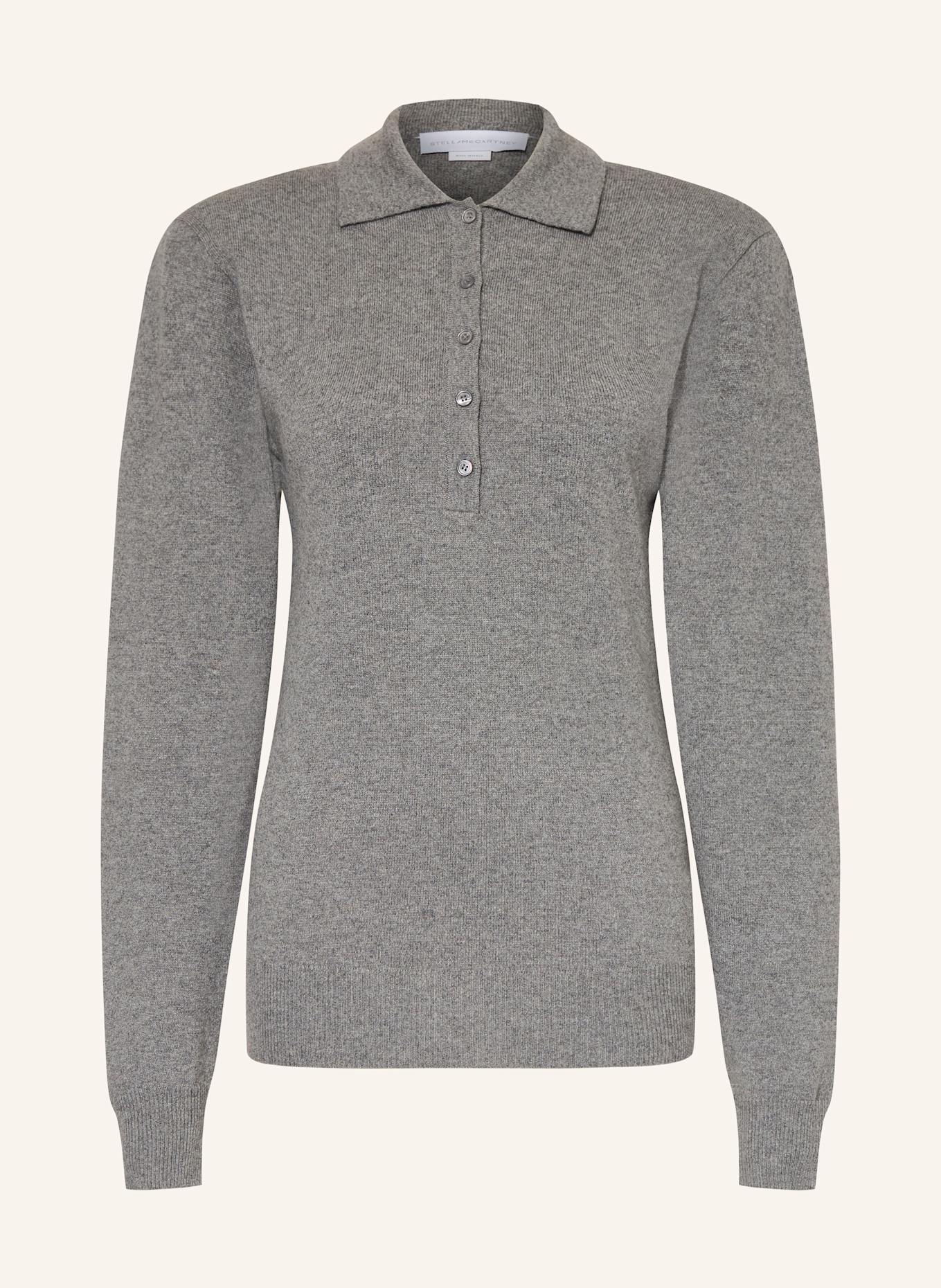 STELLA McCARTNEY Strick-Poloshirt aus Cashmere: GRAU