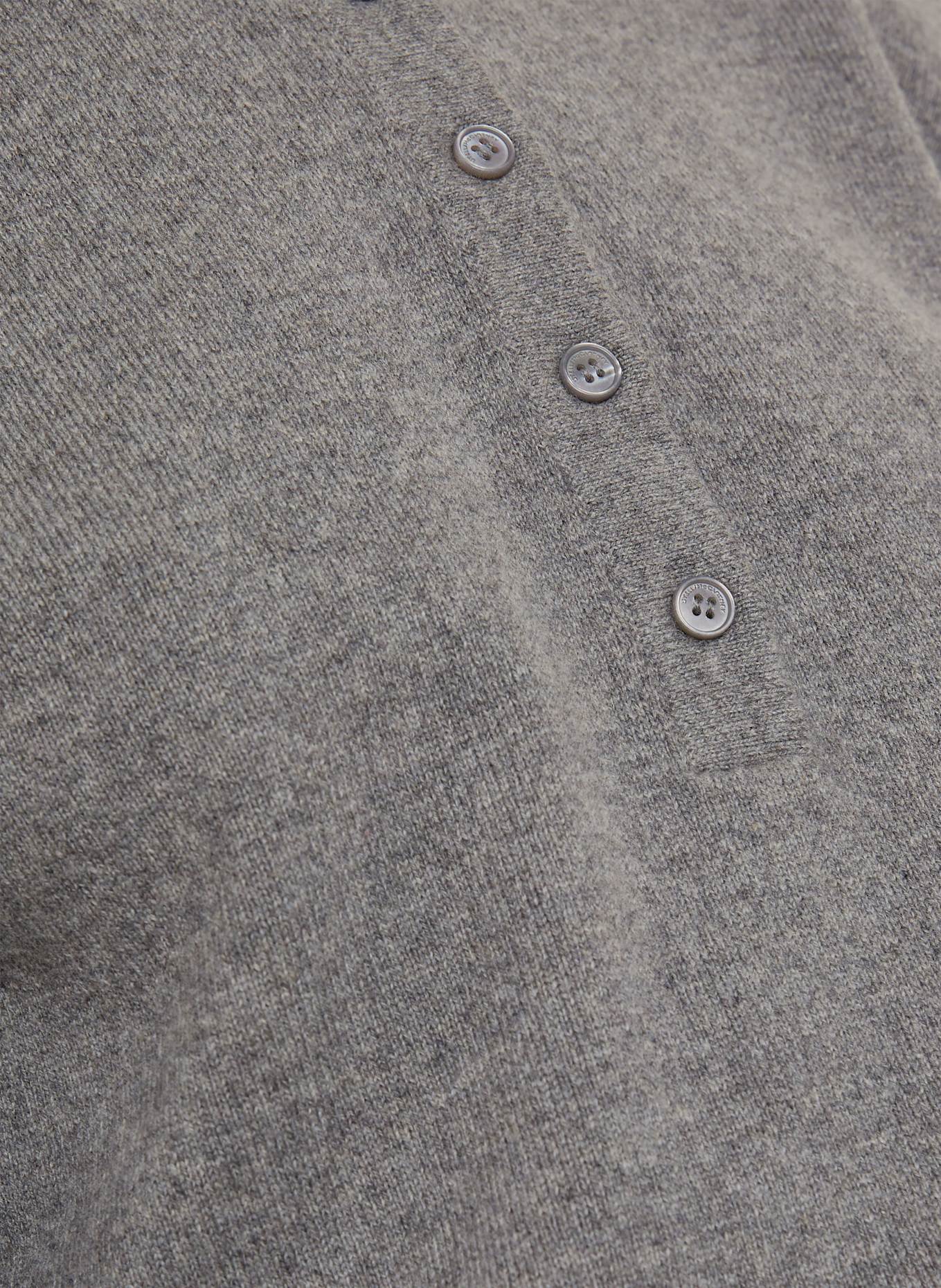 STELLA McCARTNEY Strick-Poloshirt aus Cashmere: GRAU
