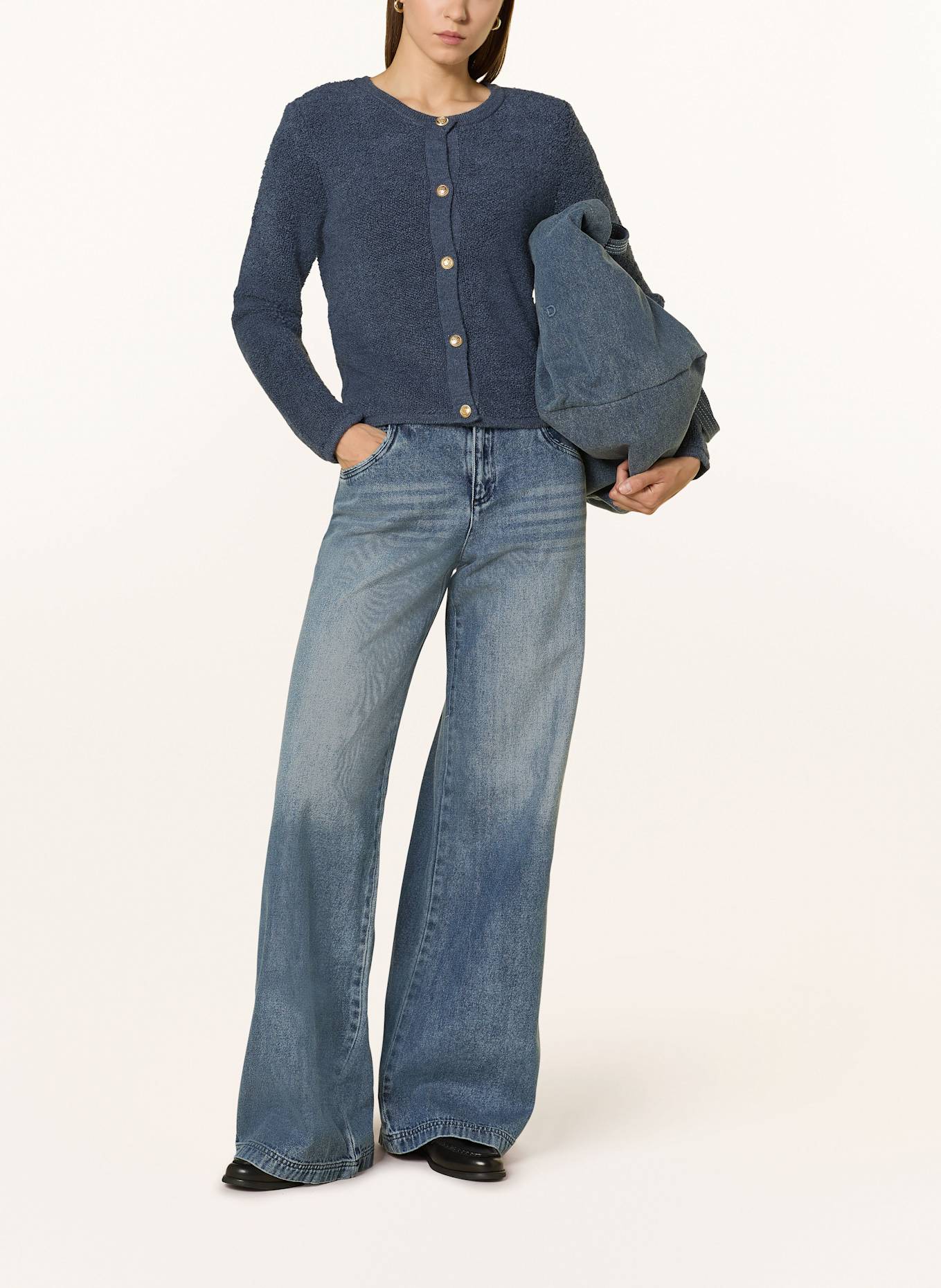 MORE & MORE Jeansy wide leg: 0961 LIGHT BLUE DENIM